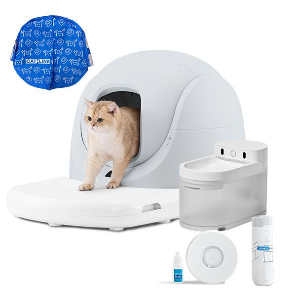 Paquet: <tc>Catlink</tc> Bac à litière pour chat + distributeur automatique