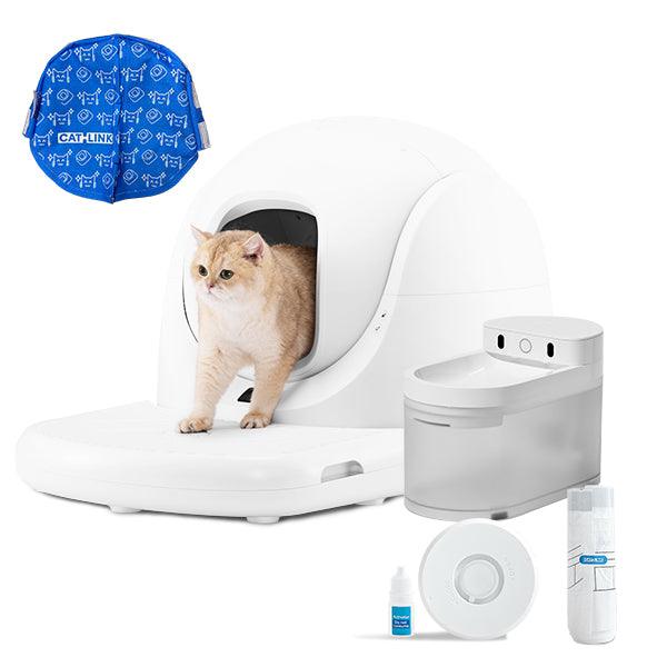 Paquet: <tc>Catlink</tc> Bac à litière pour chat + distributeur automatique