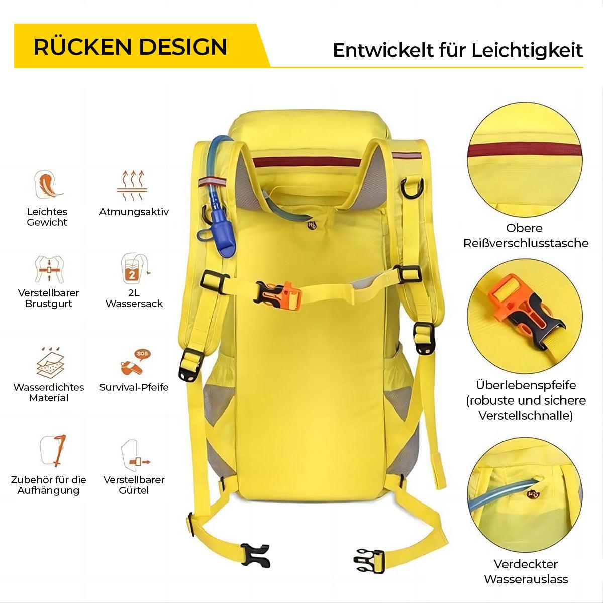 Generico Fahrradrucksack Gelb, Leichter Wanderrucksack - Twopoint
