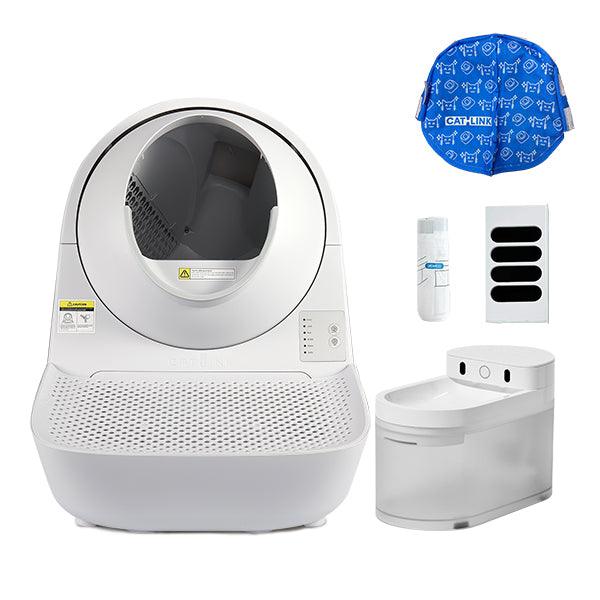 Paquet: <tc>Catlink</tc> Bac à litière pour chat + distributeur automatique