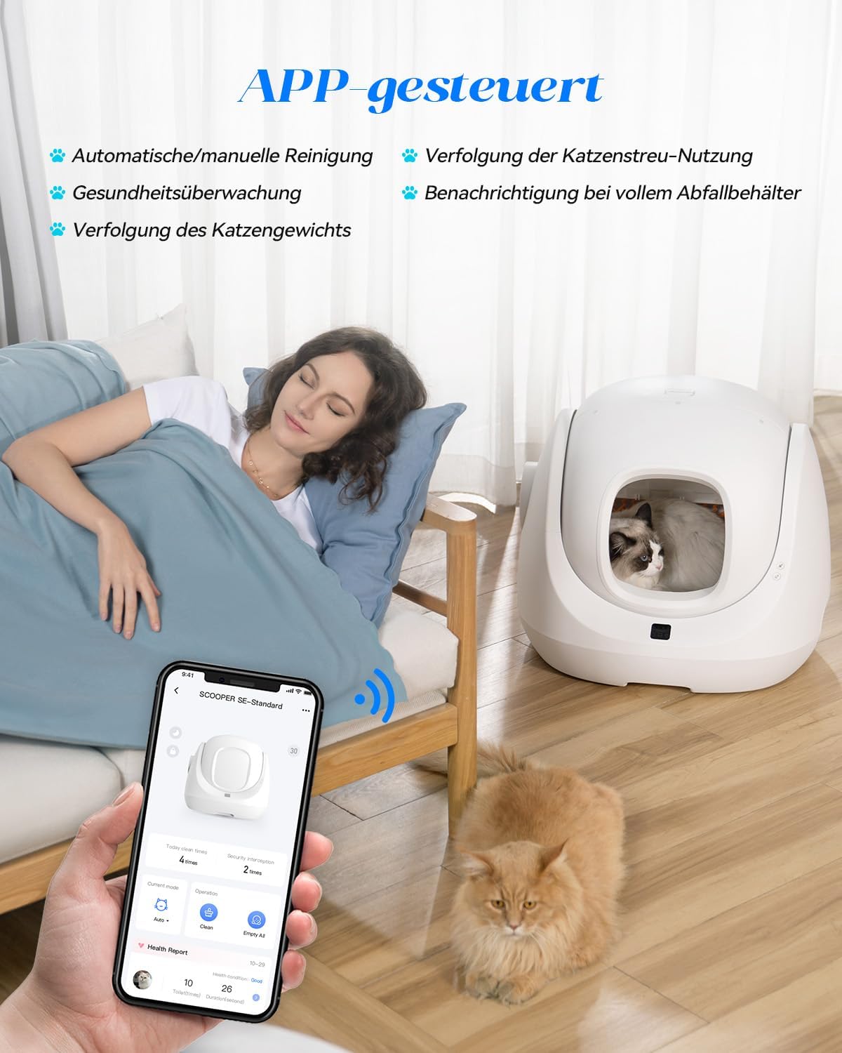 Catlink Baymax mit Treppe selbstreinigende Katzentoilette - Twopoint