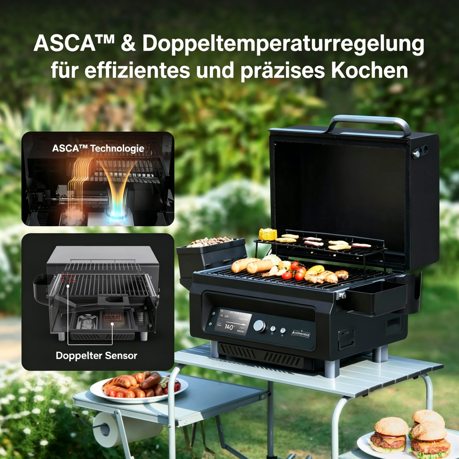 Asmoke Essential – Kompakter Holzpellet-Grill mit 5