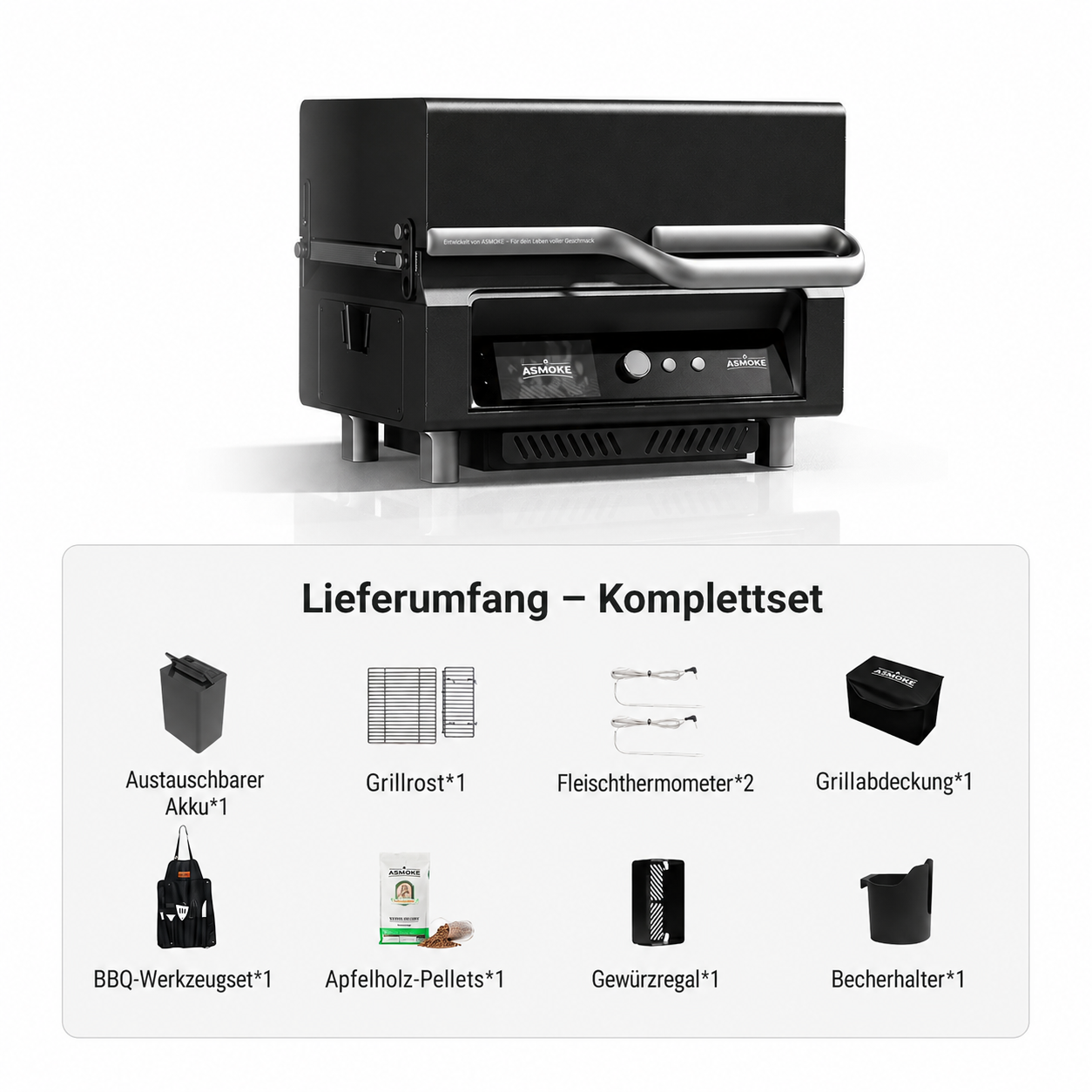 Asmoke Essential – Kompakter Holzpellet-Grill mit 5