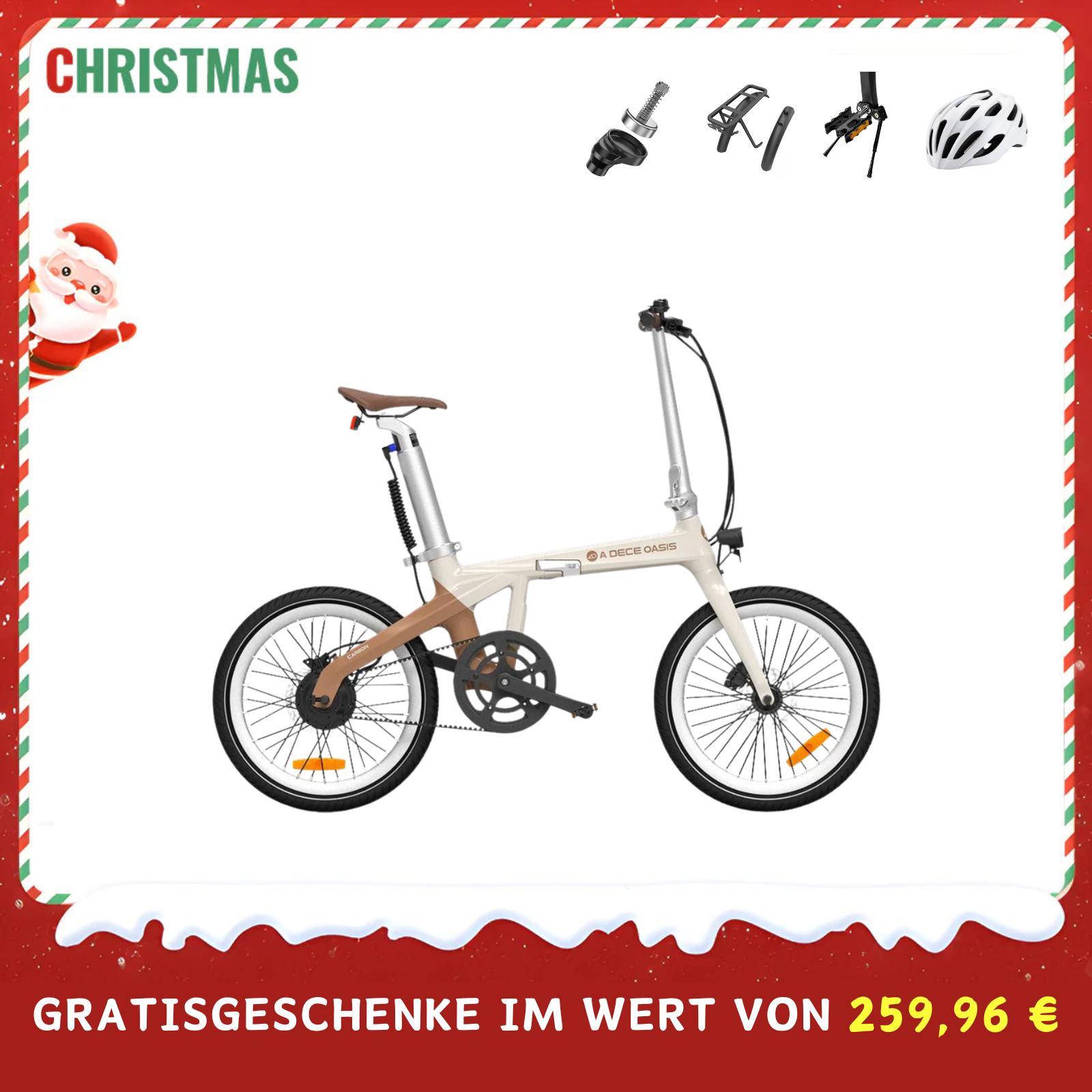 (€259.96 including additional items) ADO Air Carbon: Lighter and more powerful carbon folding bike