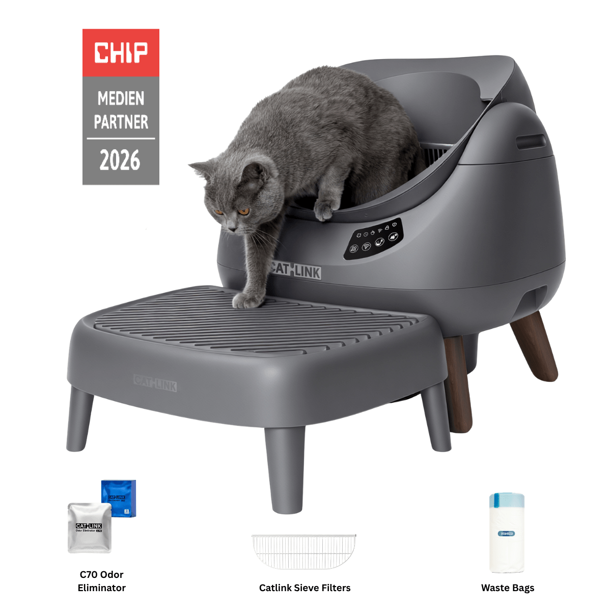 CATLINK Open-X – Offene, selbstreinigende Katzentoilette