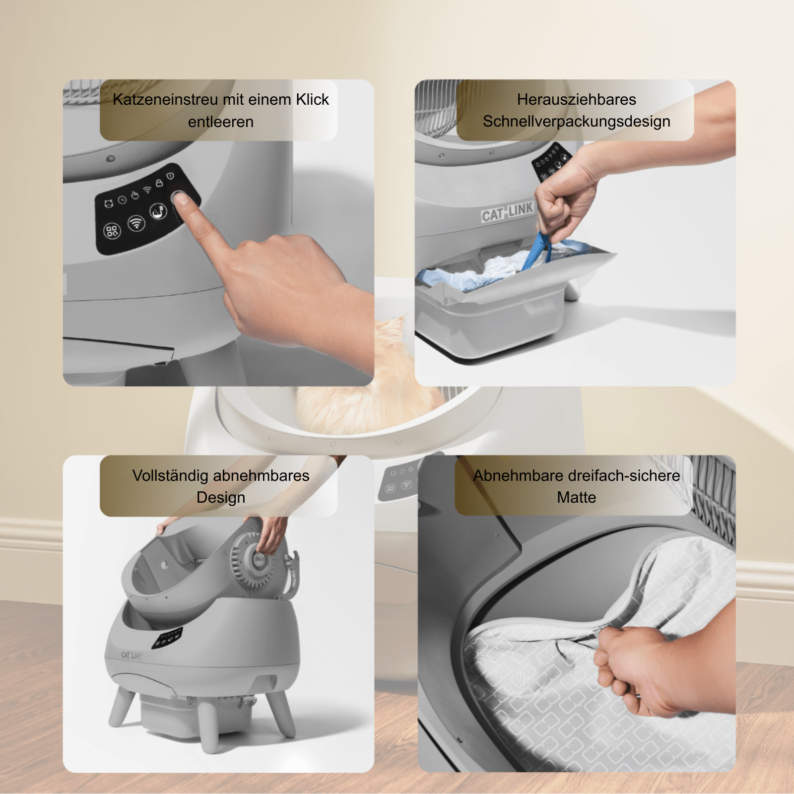 <tc>CATLINK</tc> Open-X Lite – Bac à litière ouvert et autonettoyant pour chat