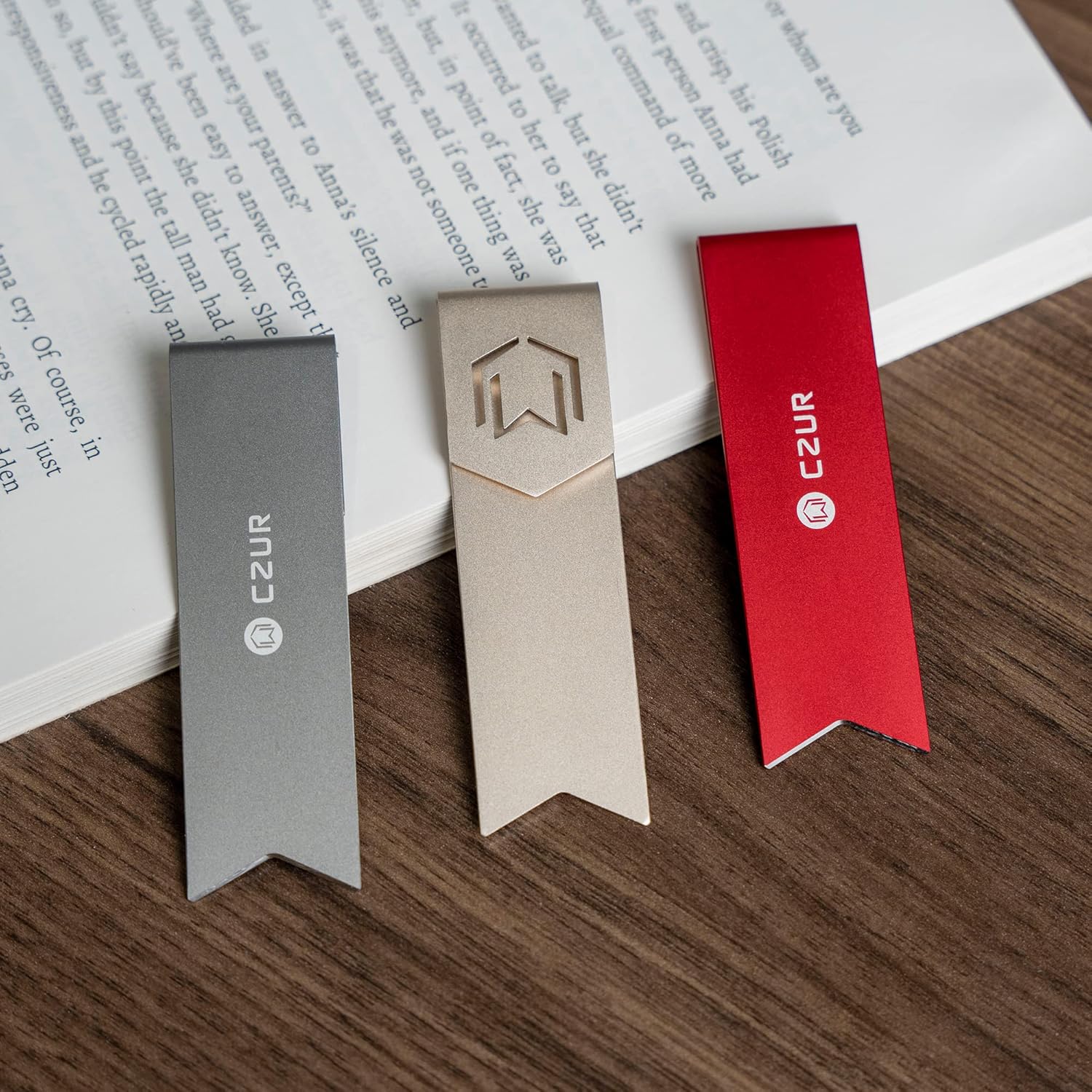 CZUR AirAlu Lesezeichen – Ultraleichtes 1 mm Bookmark aus Flugzeug-Aluminium