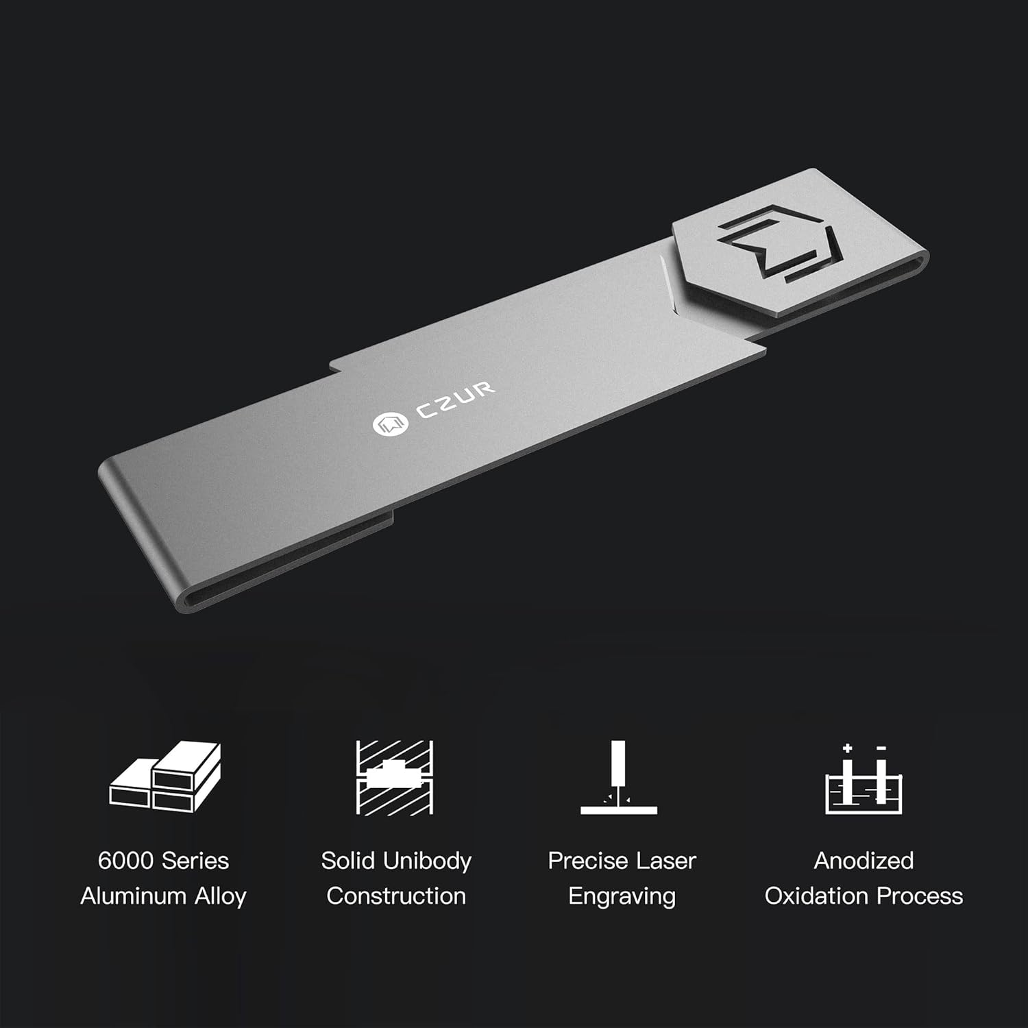 CZUR AirAlu Lesezeichen – Ultraleichtes 1 mm Bookmark aus Flugzeug-Aluminium