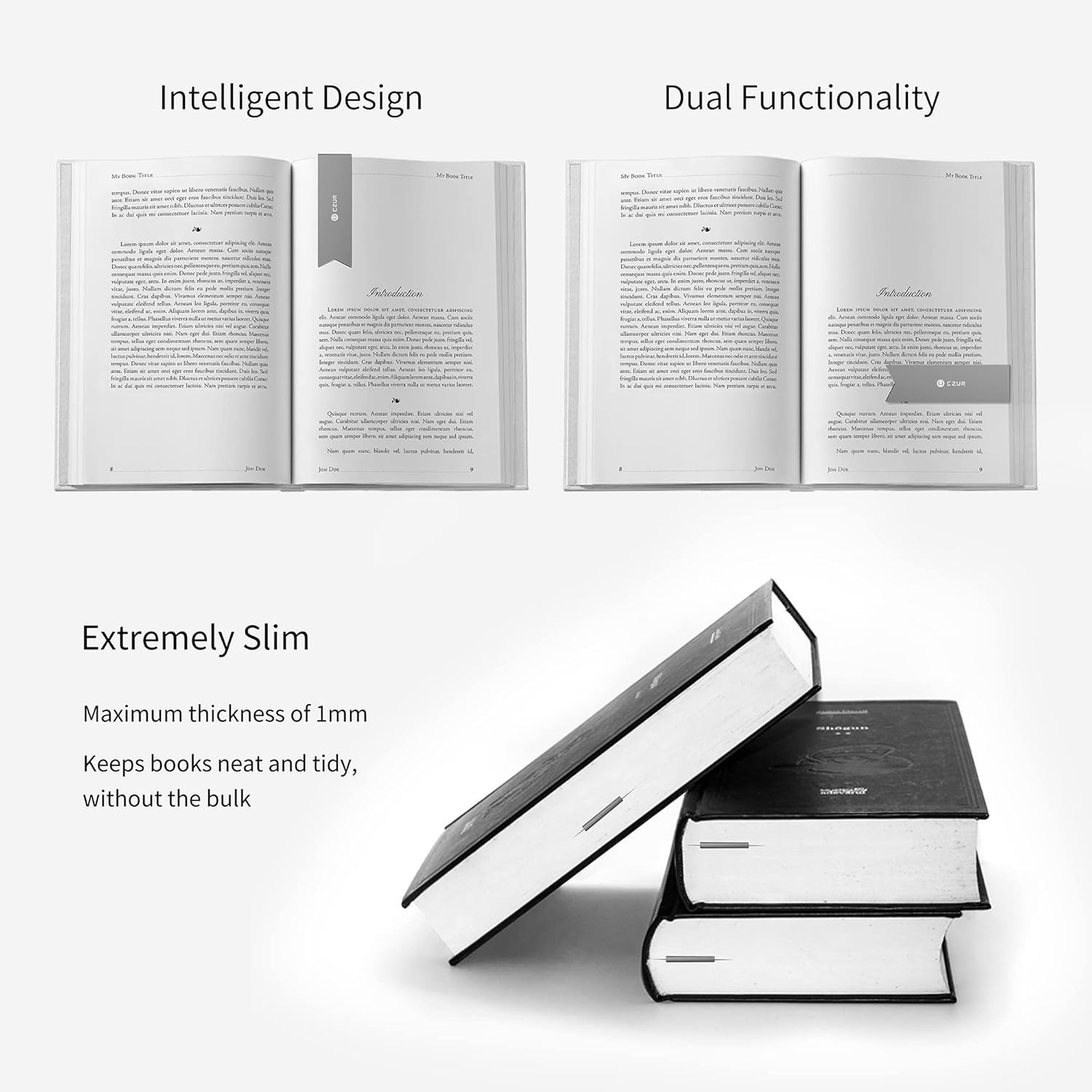 CZUR AirAlu Lesezeichen – Ultraleichtes 1 mm Bookmark aus Flugzeug-Aluminium