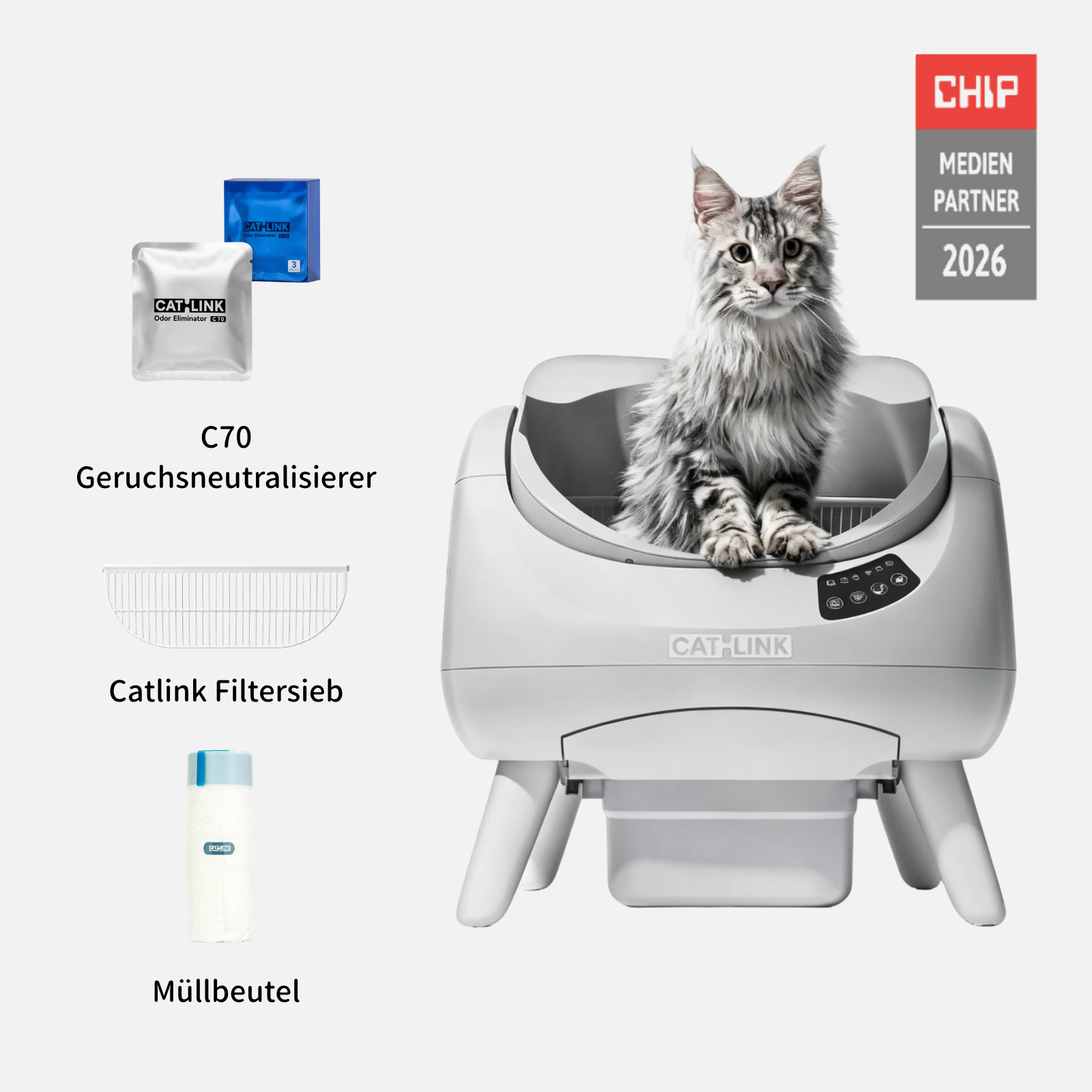 CATLINK Open-X – Offene, selbstreinigende Katzentoilette