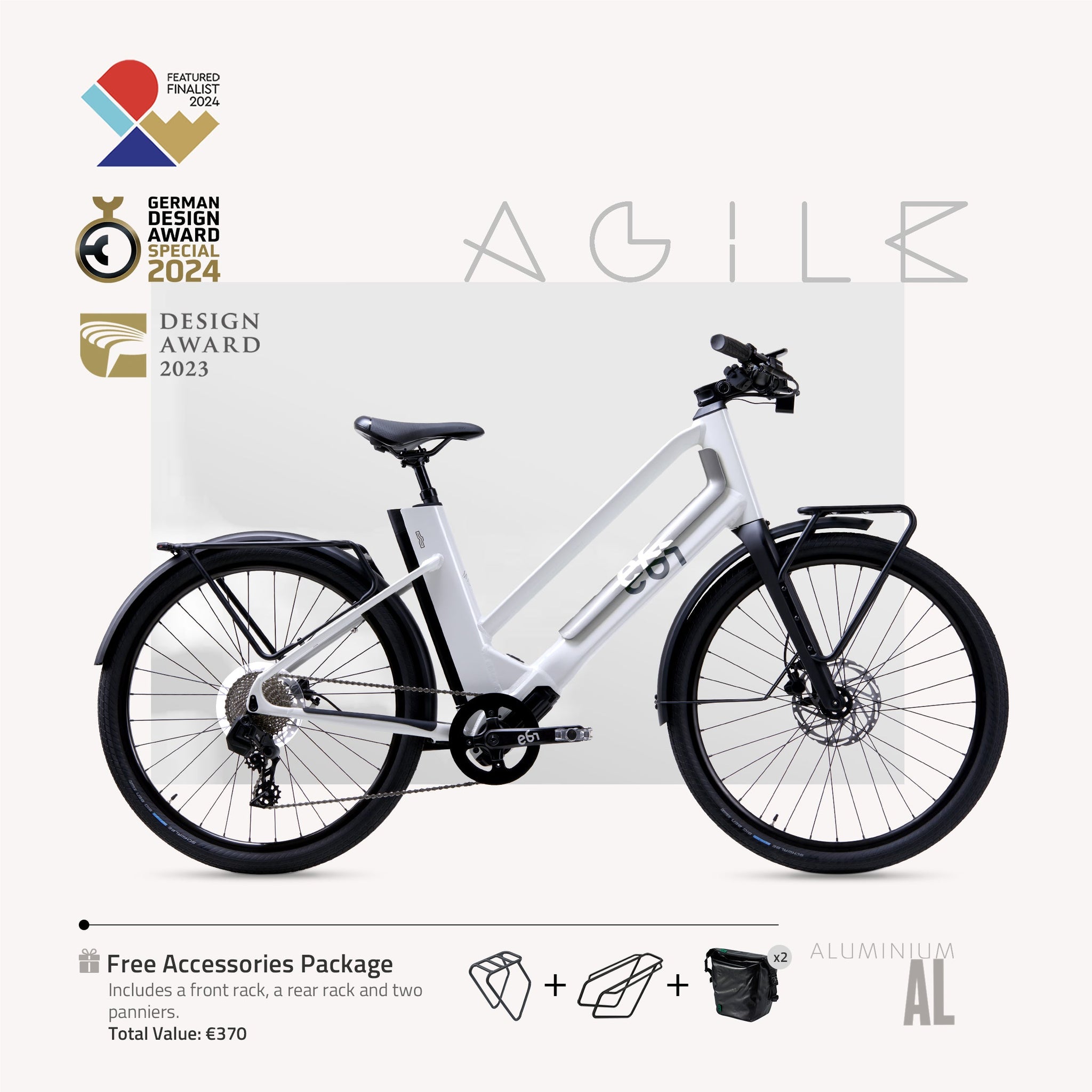 (Gratiszugabe: 370 €) EBI AGILE Urban Aluminum – Komfortables E-Bike für zuverlässige urbane Mobilität