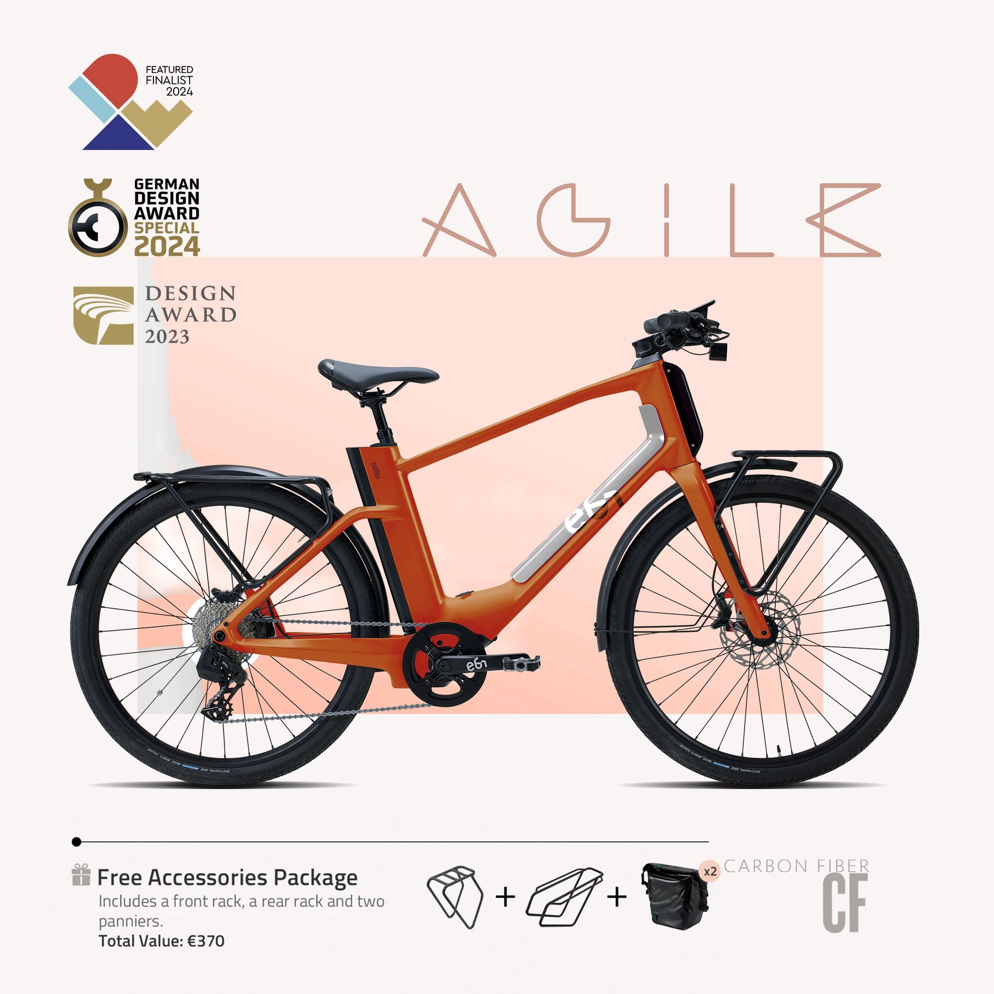 (Gratiszugabe: 370 €) EBI AGILE Urban Carbon: Leichtes, leistungsstarkes E-Bike
