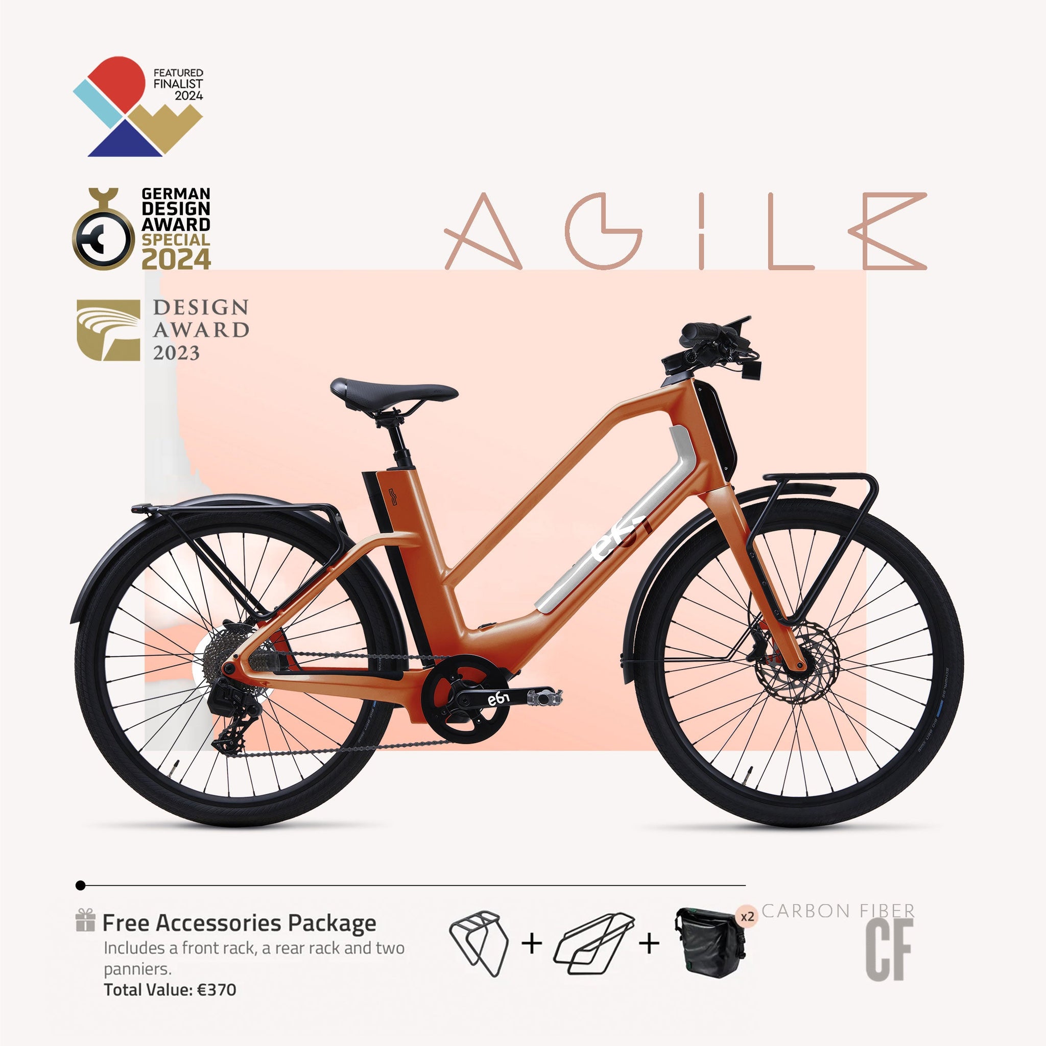(Gratiszugabe: 370 €) EBI AGILE Urban Carbon: Leichtes, leistungsstarkes E-Bike