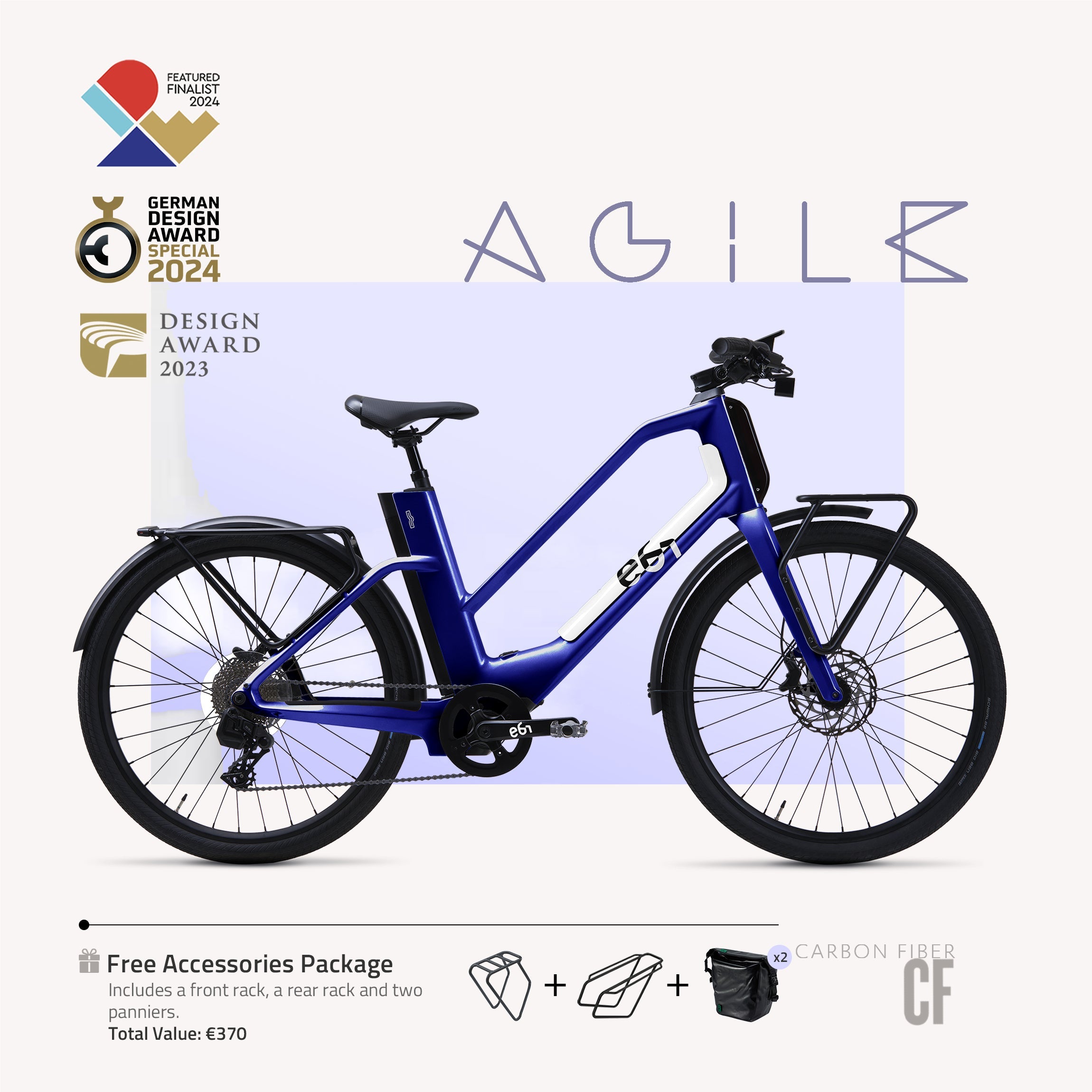 EBI AGILE Urban Carbon E-Bike – 18 kg, 70 Nm & 12-Gang – Twopoint