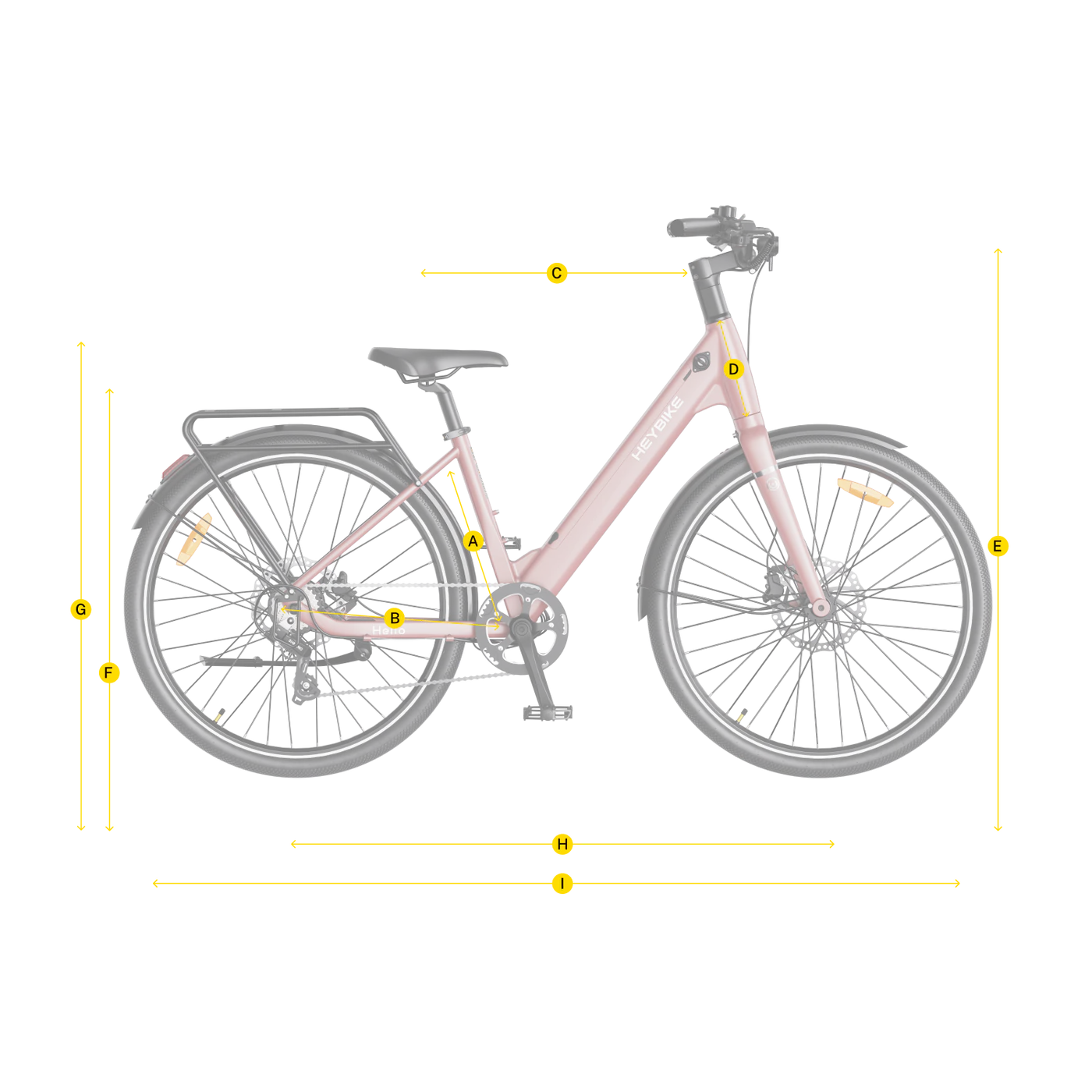 gesamtlänge mountainbike Heybike Helio U E-Bike 250W – City E-Bike mit Drehmomentsensor, Shimano 7-Gang & bis zu 100 km Reichweite – Twopoint