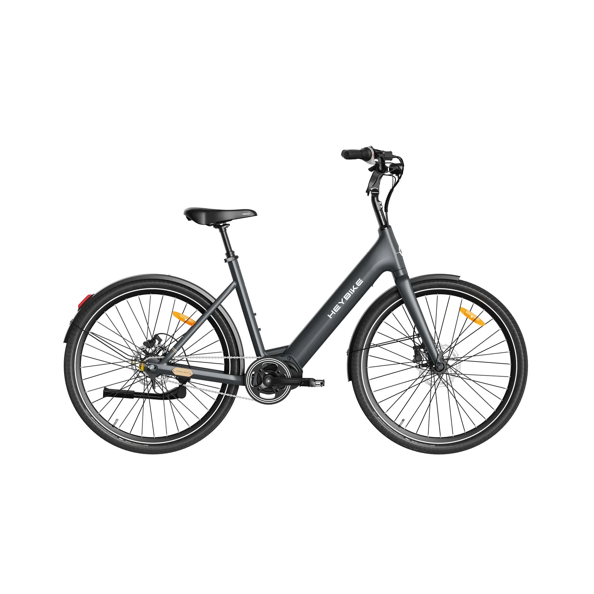 Black Heybike Galaxy C electric bike with step-through frame and thick tires
