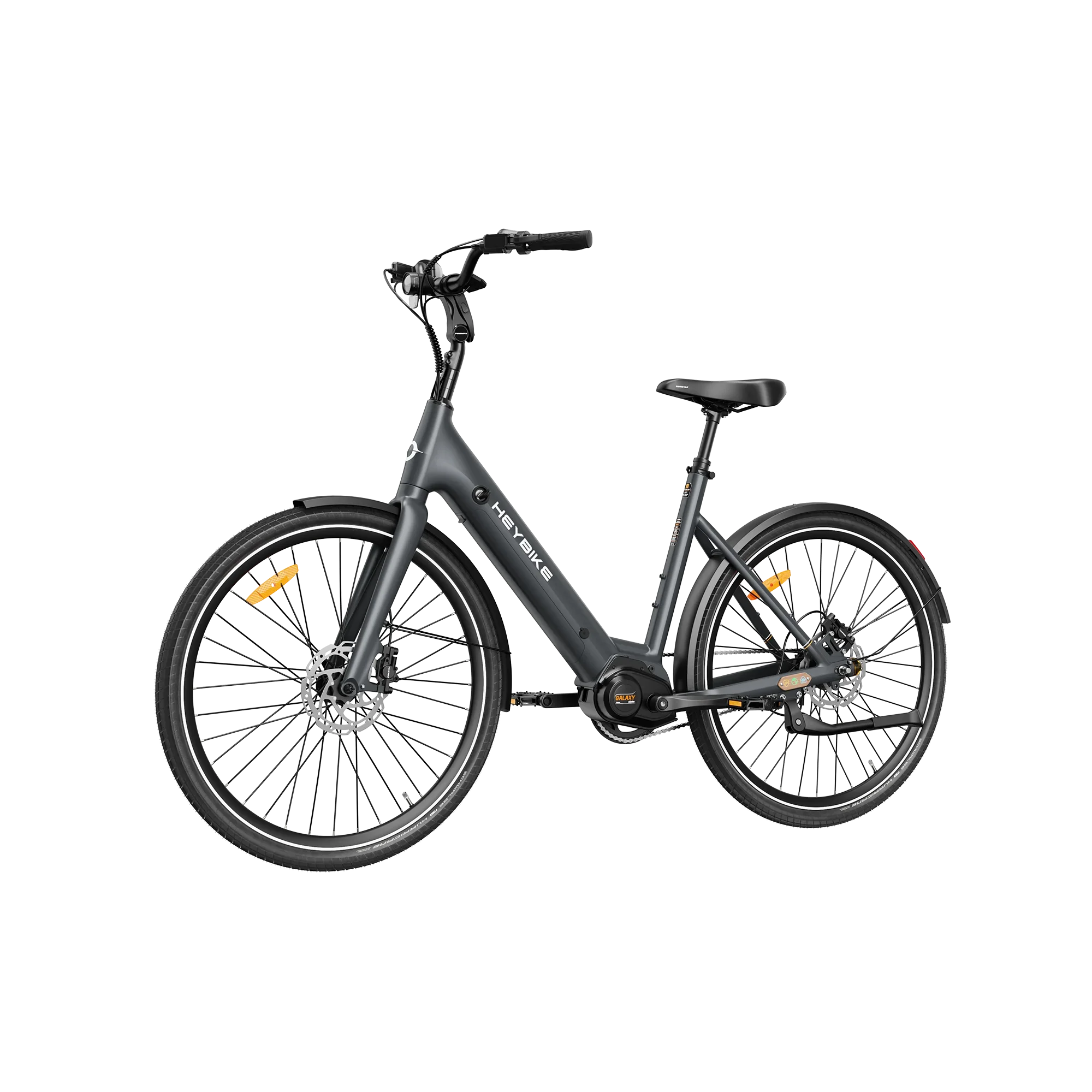 Black Heybike Galaxy C electric bike with step-through frame and disc brakes