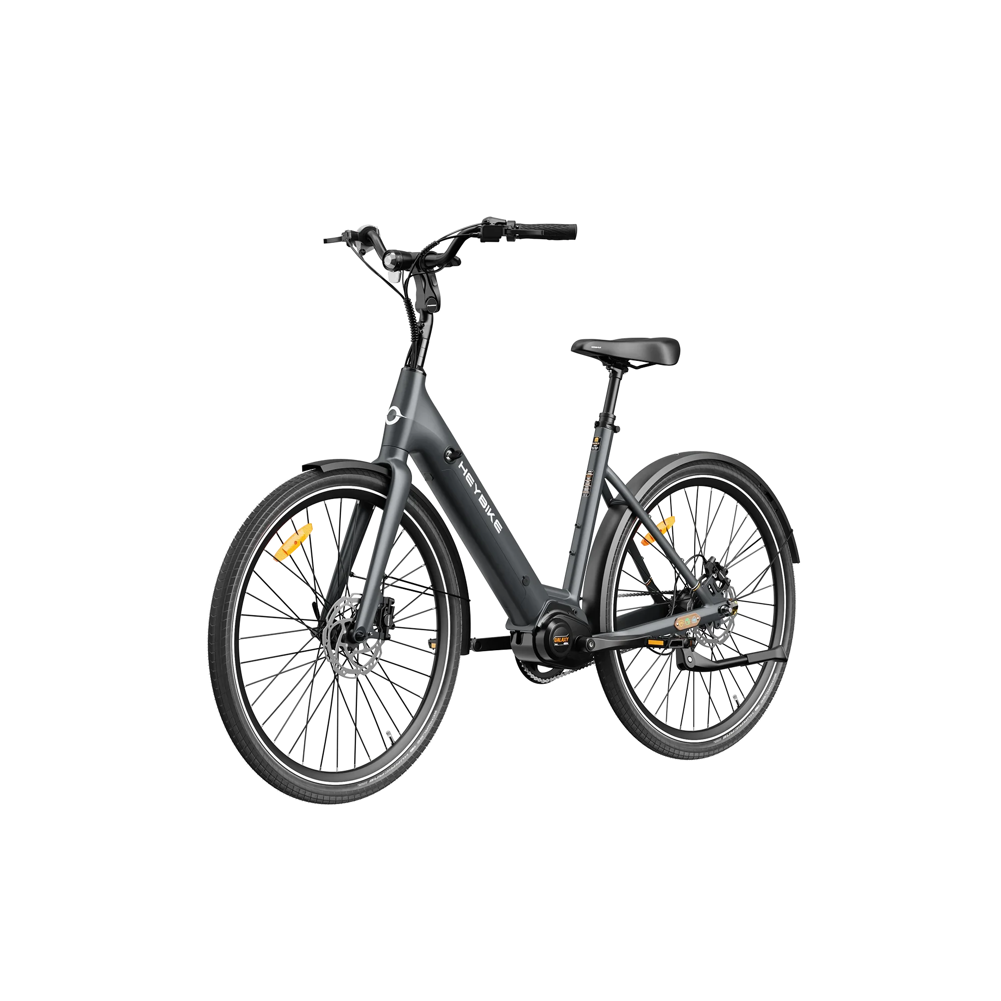 Black Heybike Galaxy C electric bike with step-through frame and disc brakes