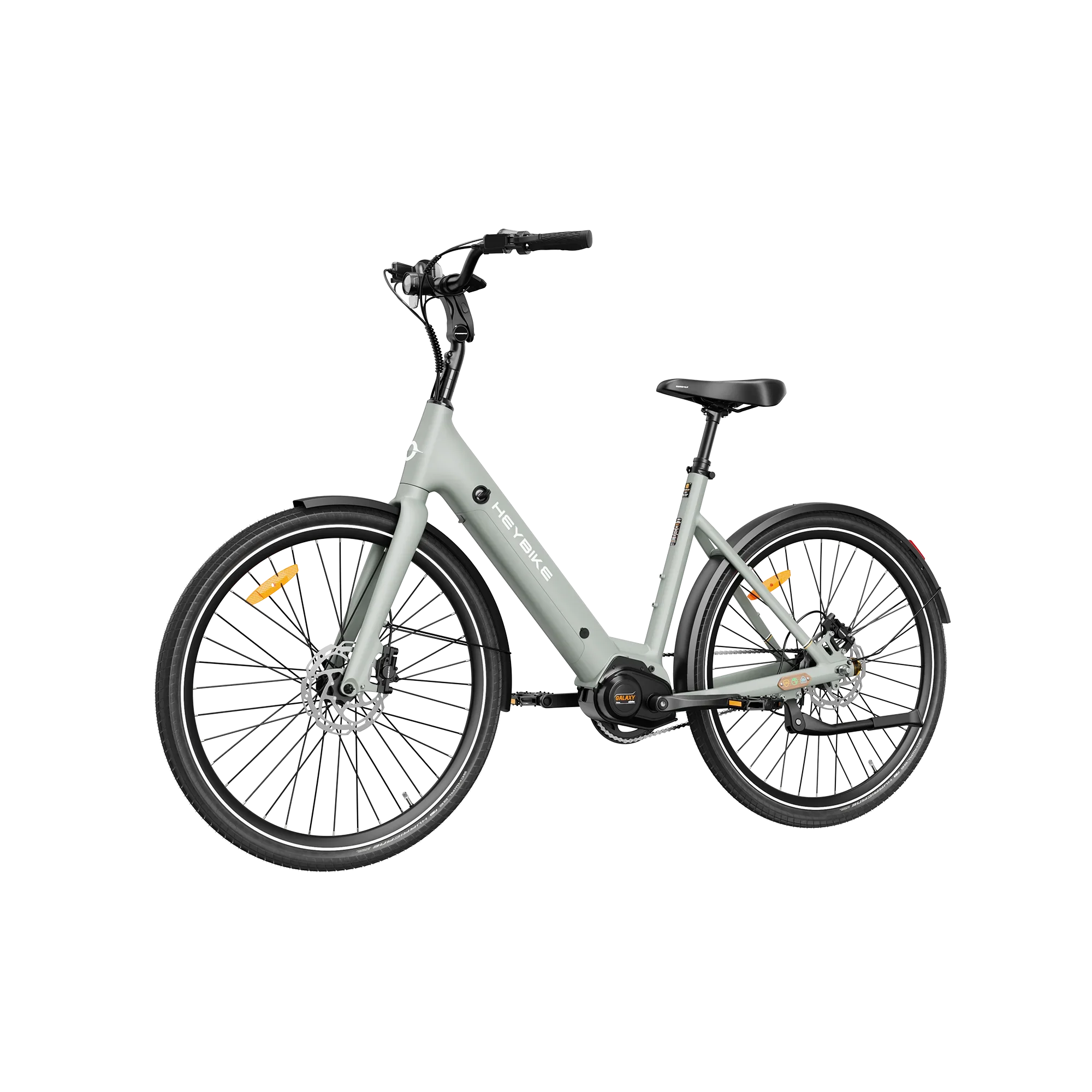 Heybike Galaxy C blue electric bicycle with step-through frame and front disc brake