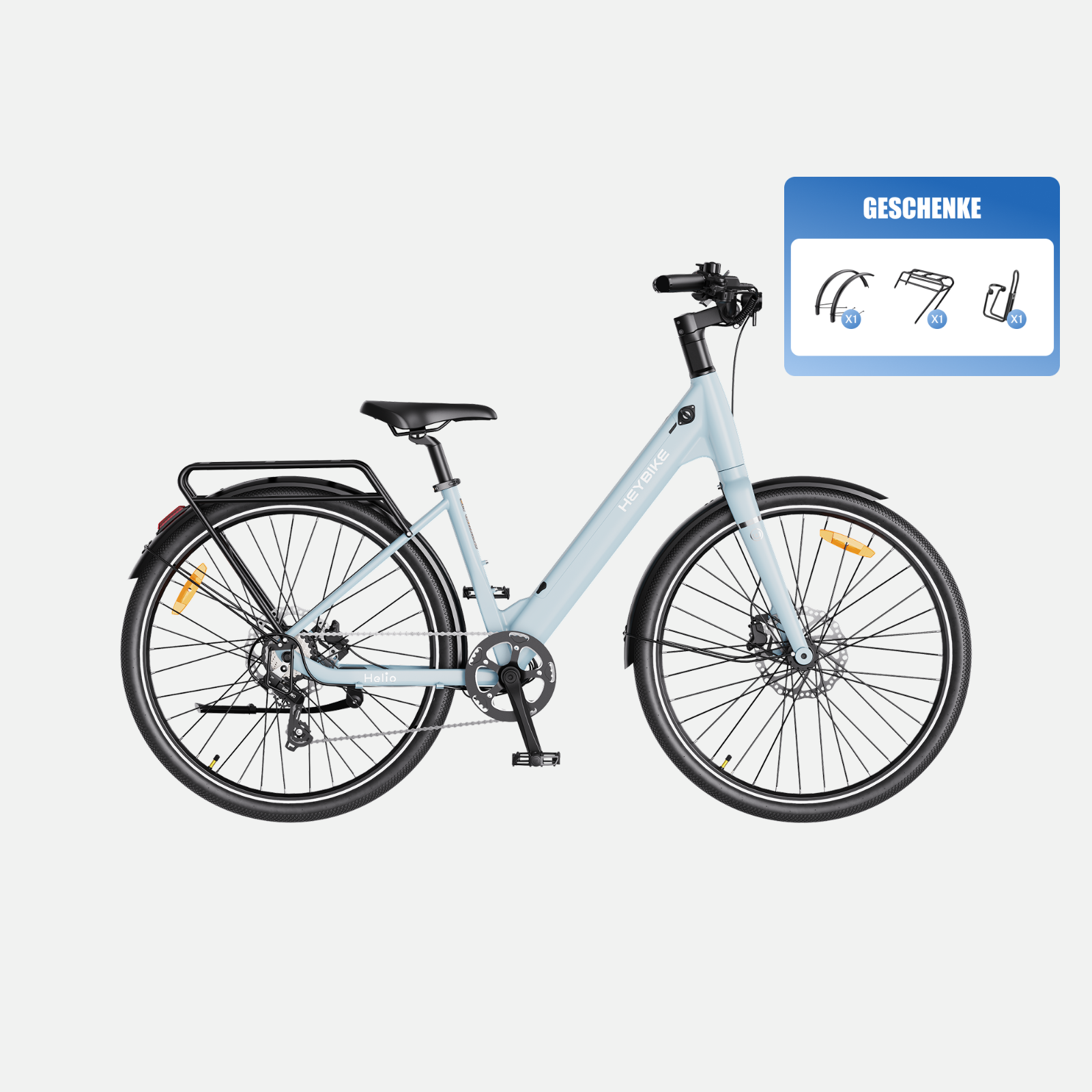 (Free bonus:) 167 €) <tc>Heybike</tc> Helio U – The smart utility e-bike for everyday life and family &  City
