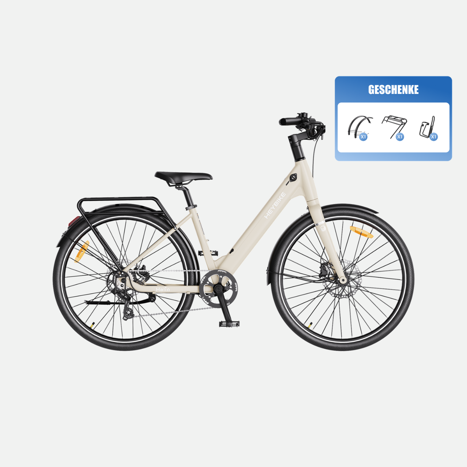 (Free bonus:) 167 €) <tc>Heybike</tc> Helio U – The smart utility e-bike for everyday life and family &  City