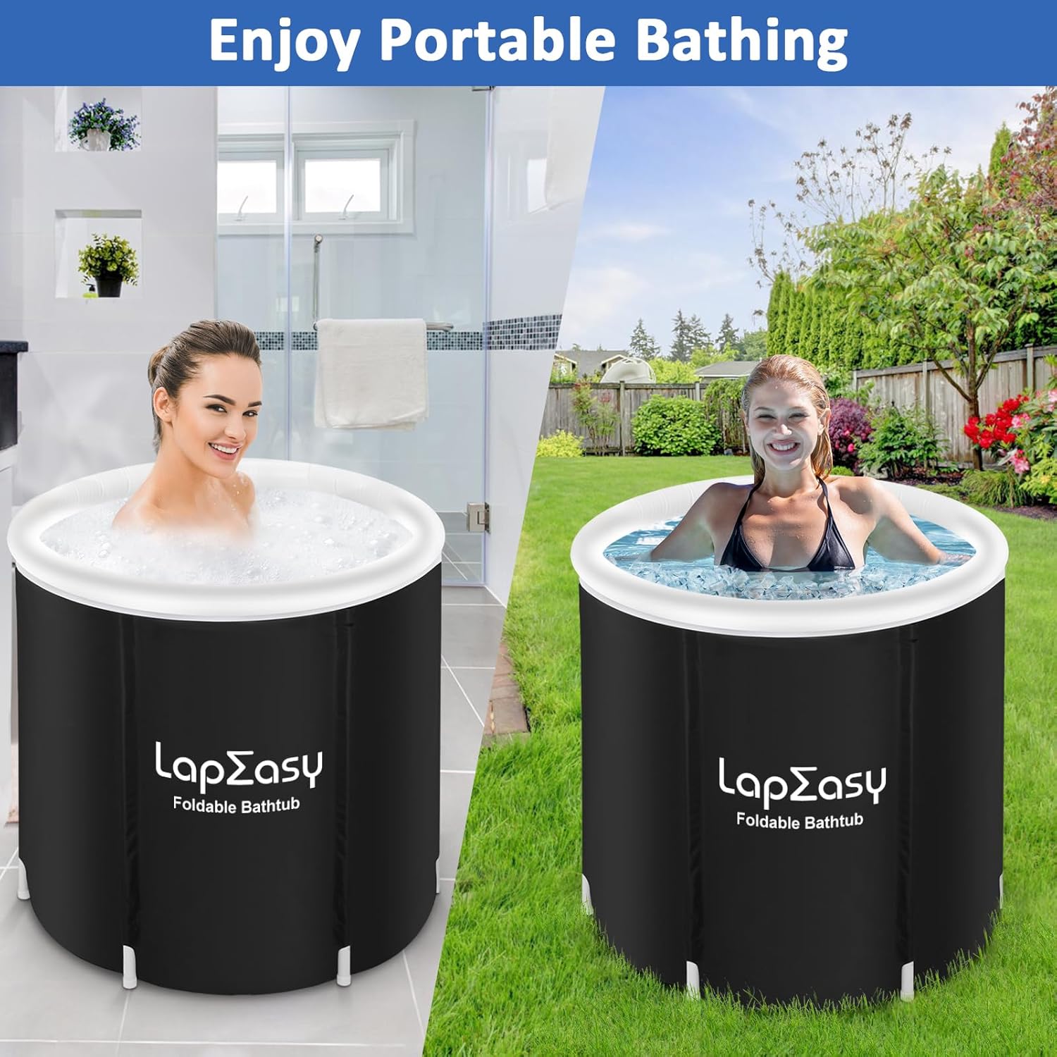 LapEasy Aufblasbare, Zusammenklappbare Badewanne