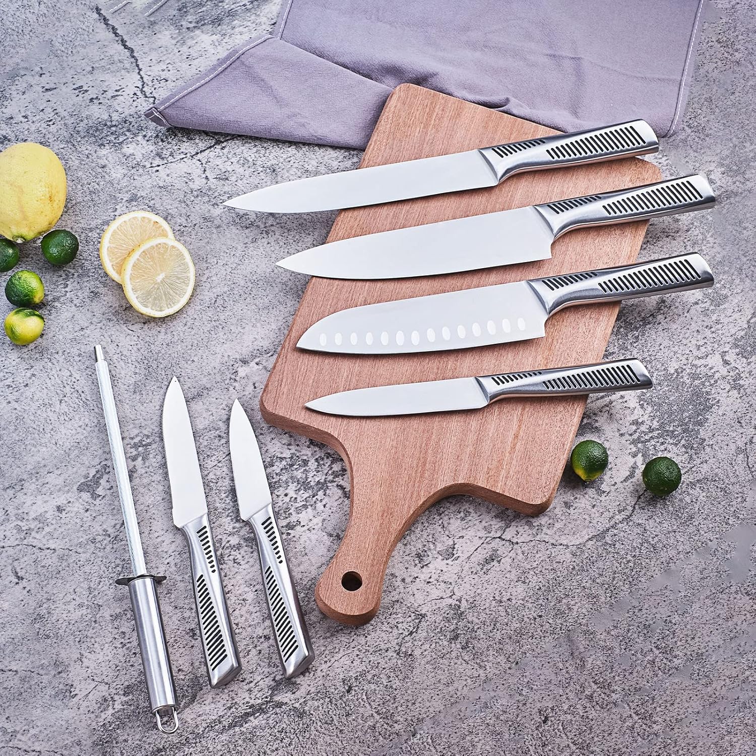 LapEasy set de couteaux de cuisine 15 pièces avec bloc