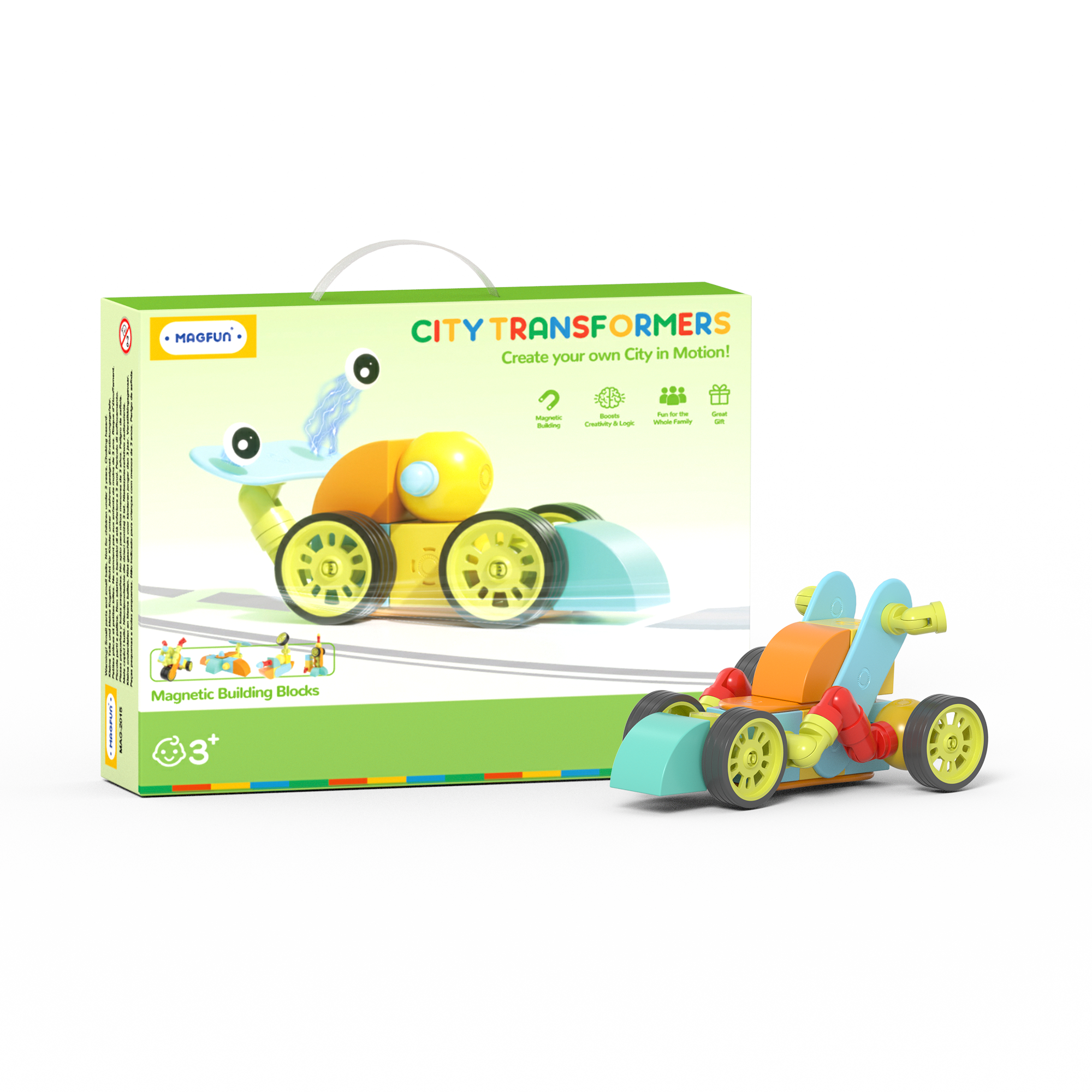 Magfun Magnetische Bausteine Spielzeug – 3D Stadtfahrzeuge, Vielseitig & Kreativ