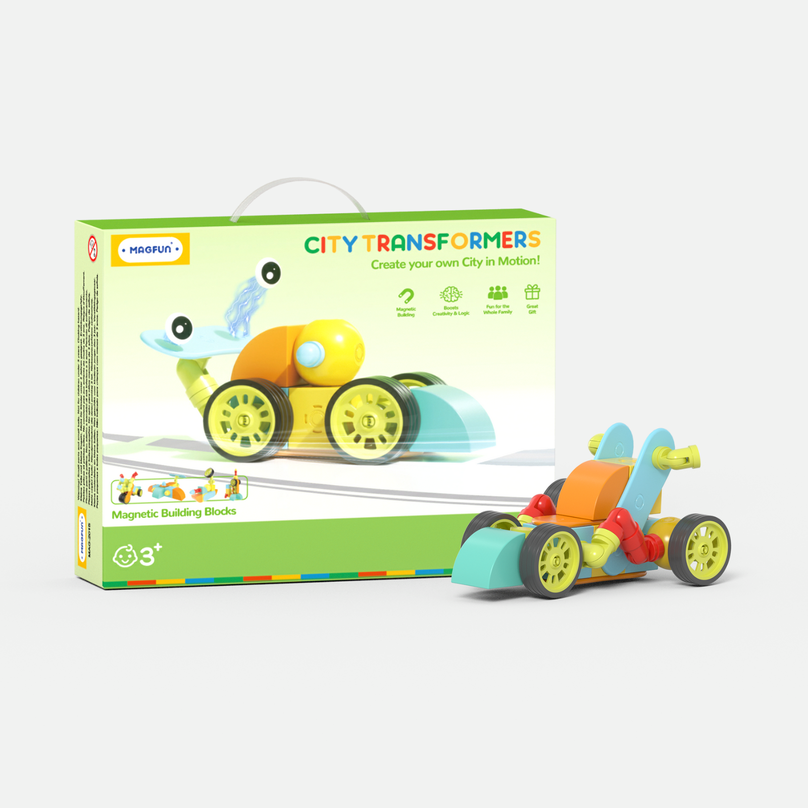 Magfun Magnetische Bausteine Spielzeug – 3D Stadtfahrzeuge, Vielseitig & Kreativ