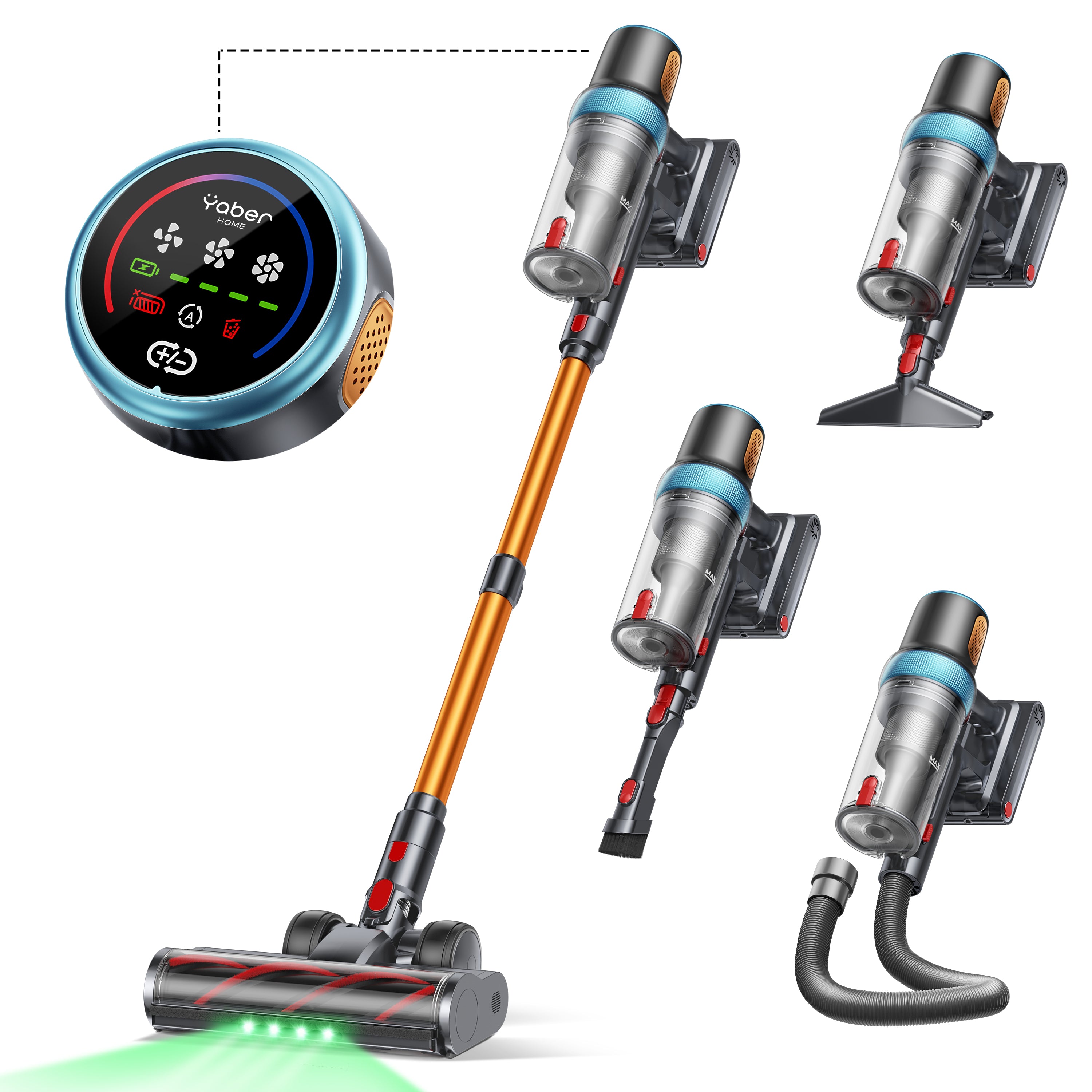 Aspirapolvere senza filo Yaber P20 - Elevata potenza di aspirazione di 120 AW & fino a 52 minuti di autonomia