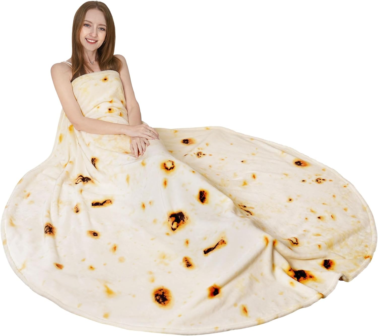 RAINBEAN Kuscheldecke im Burrito-Tortilla-Design