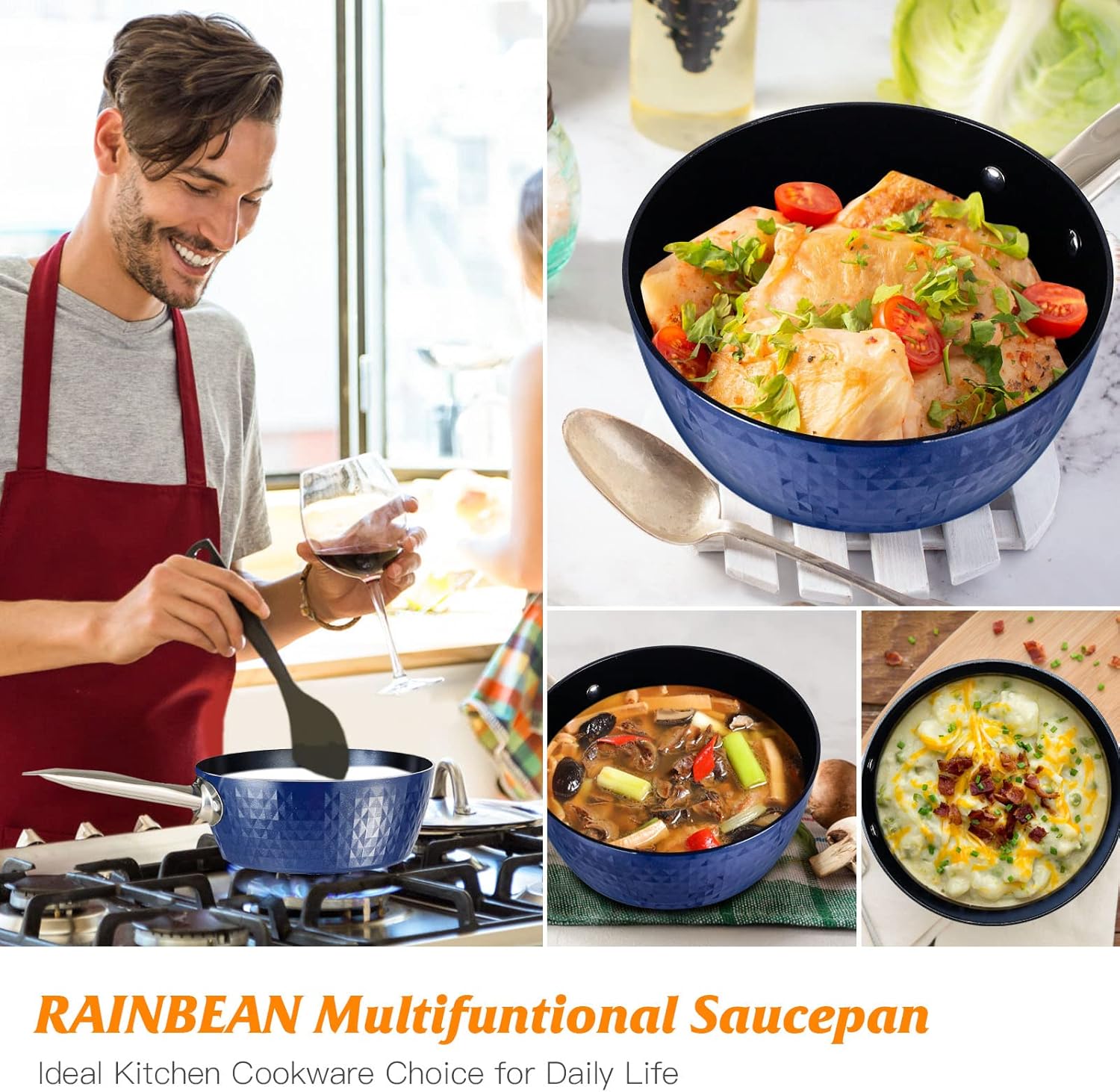 RAINBEAN Induktionskochtopf mit Deckel