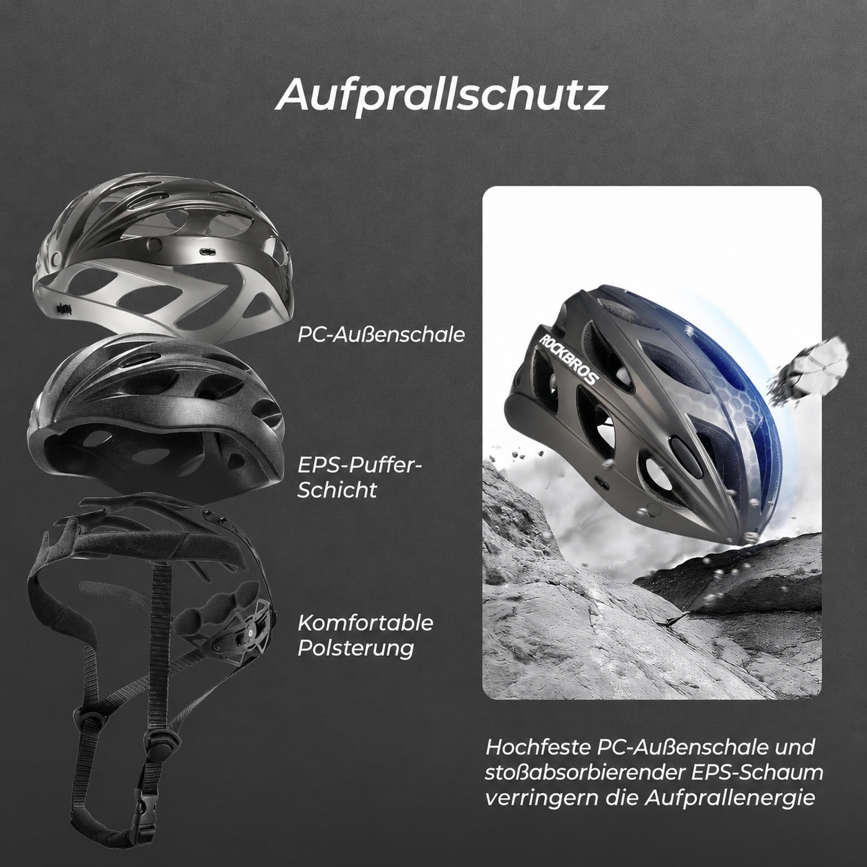 Casque de vélo ROCKBROS avec lunettes - pour VTT & cyclisme sur route