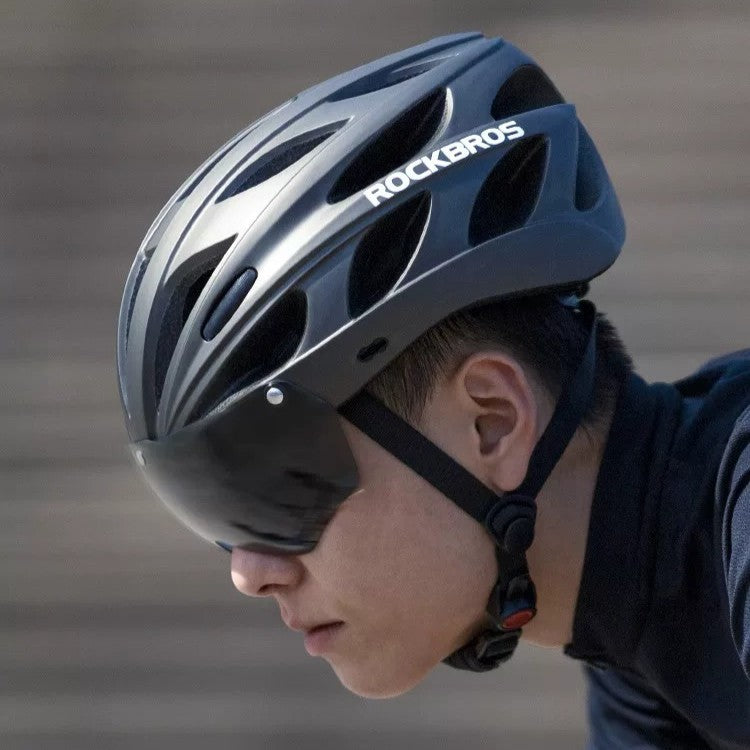 Casque de vélo ROCKBROS avec lunettes - pour VTT & cyclisme sur route