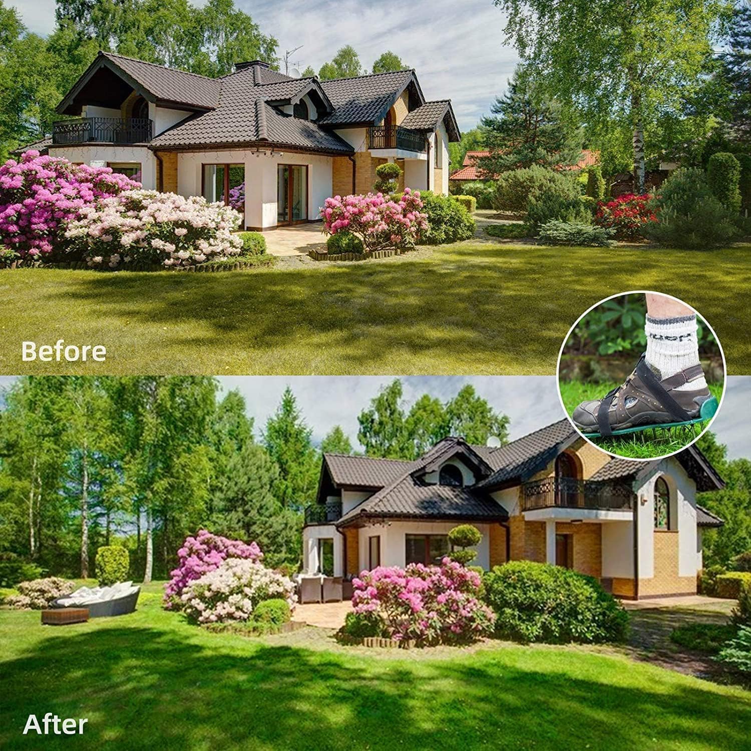 Rasenbelüftungsschuhe für Gras