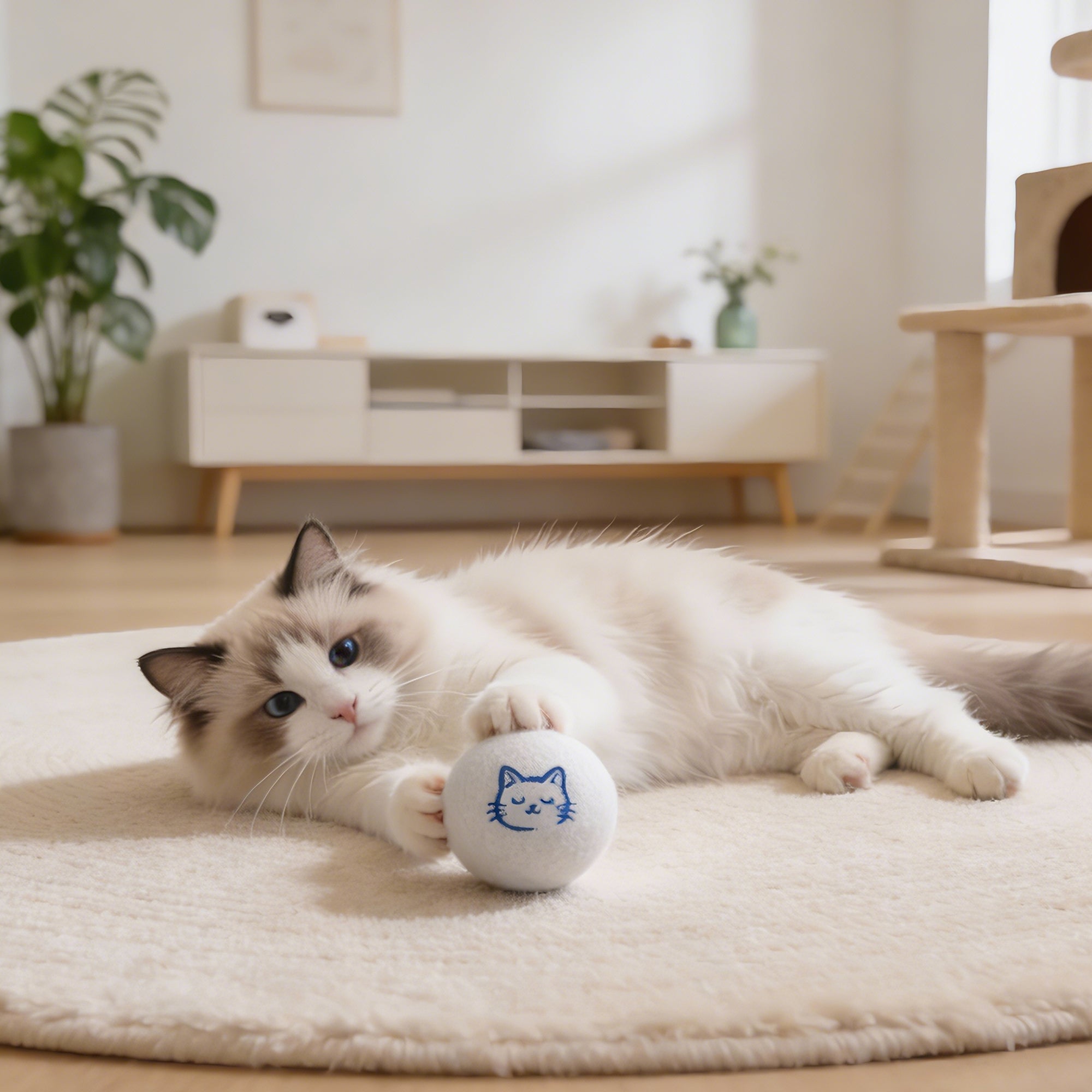 Twopoint Katzenball aus Neuseeländischer A-Wolle