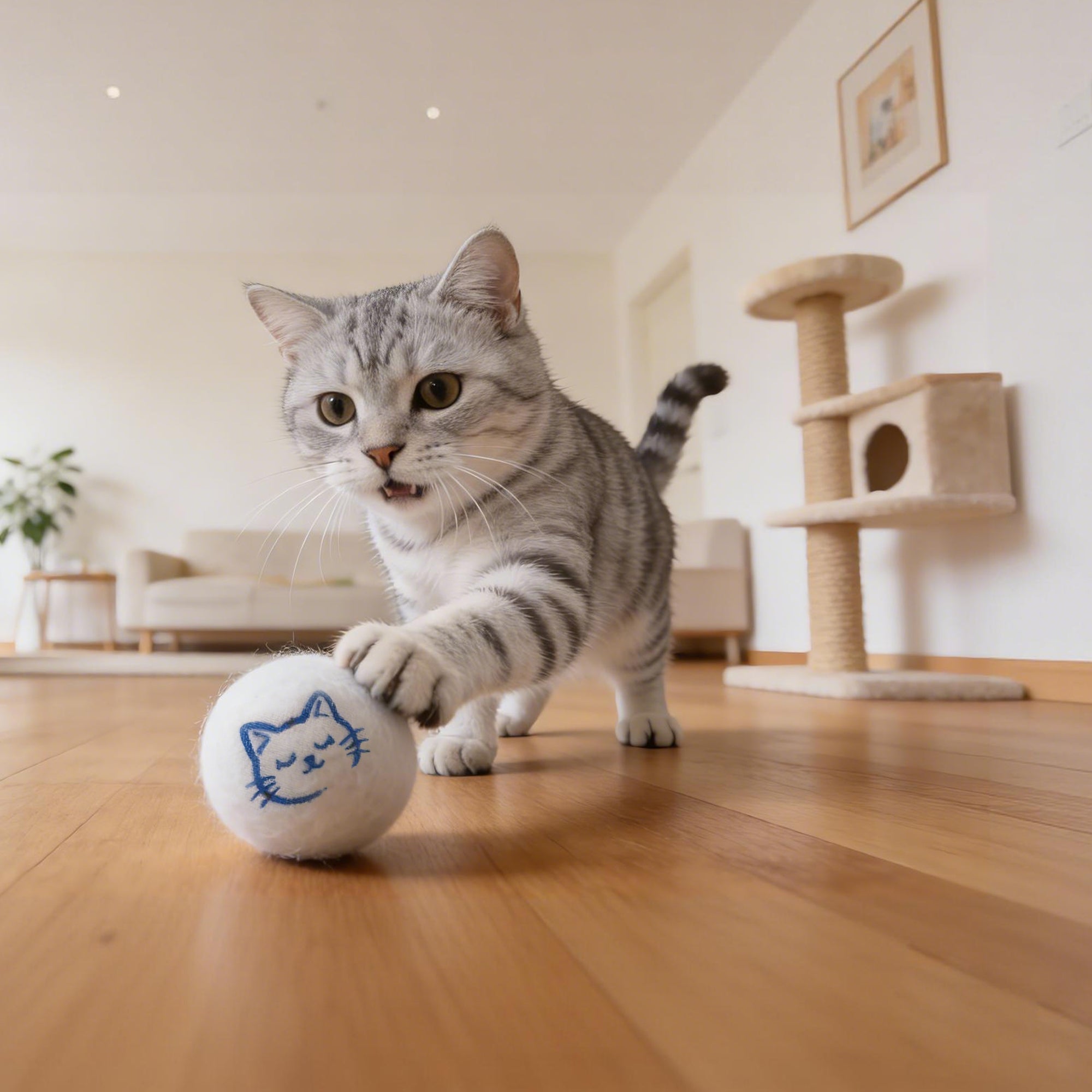 Twopoint Katzenball aus Neuseeländischer A-Wolle