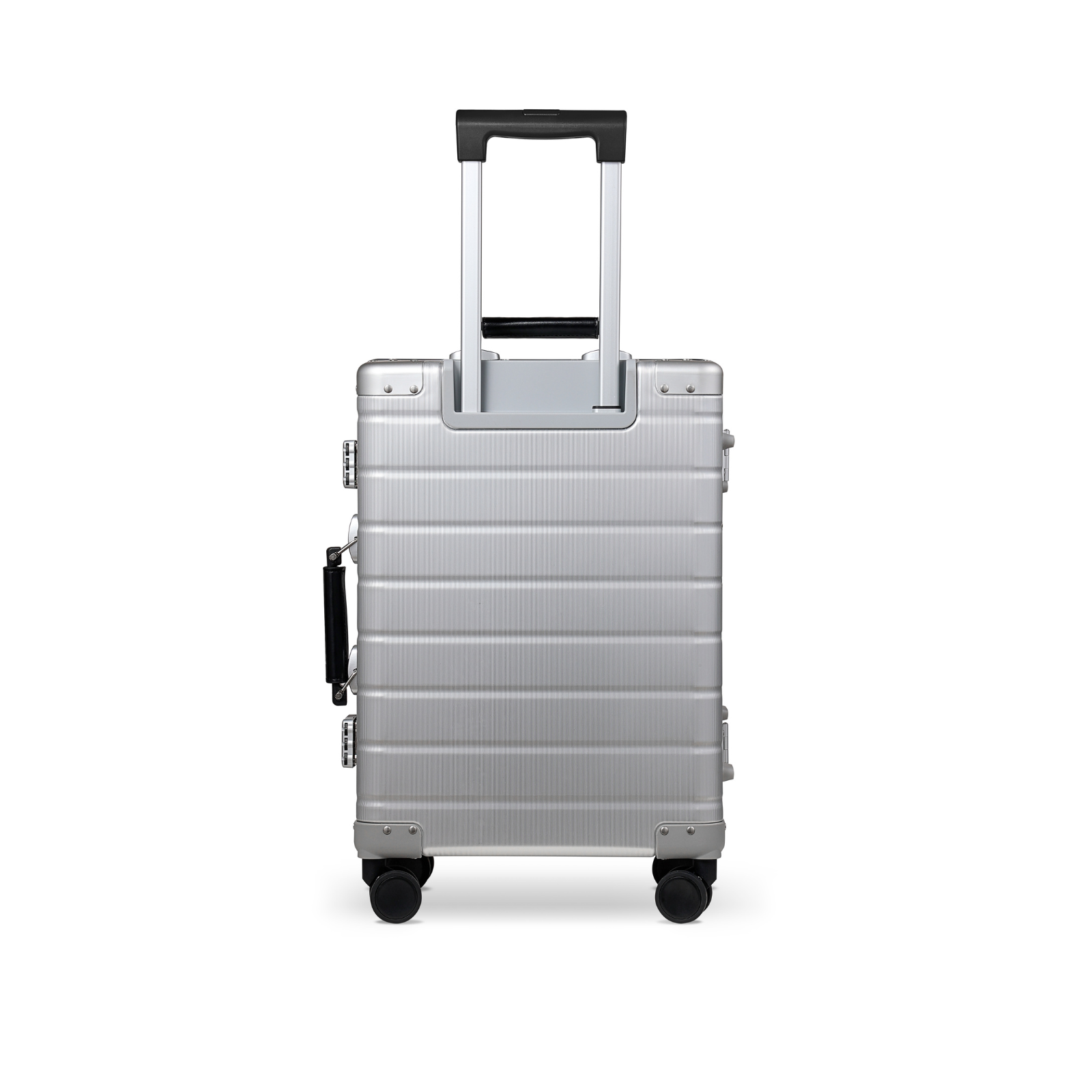 TWOPOINT Aluminium Reisekoffer 20"/24" – Silber, vertikale Struktur