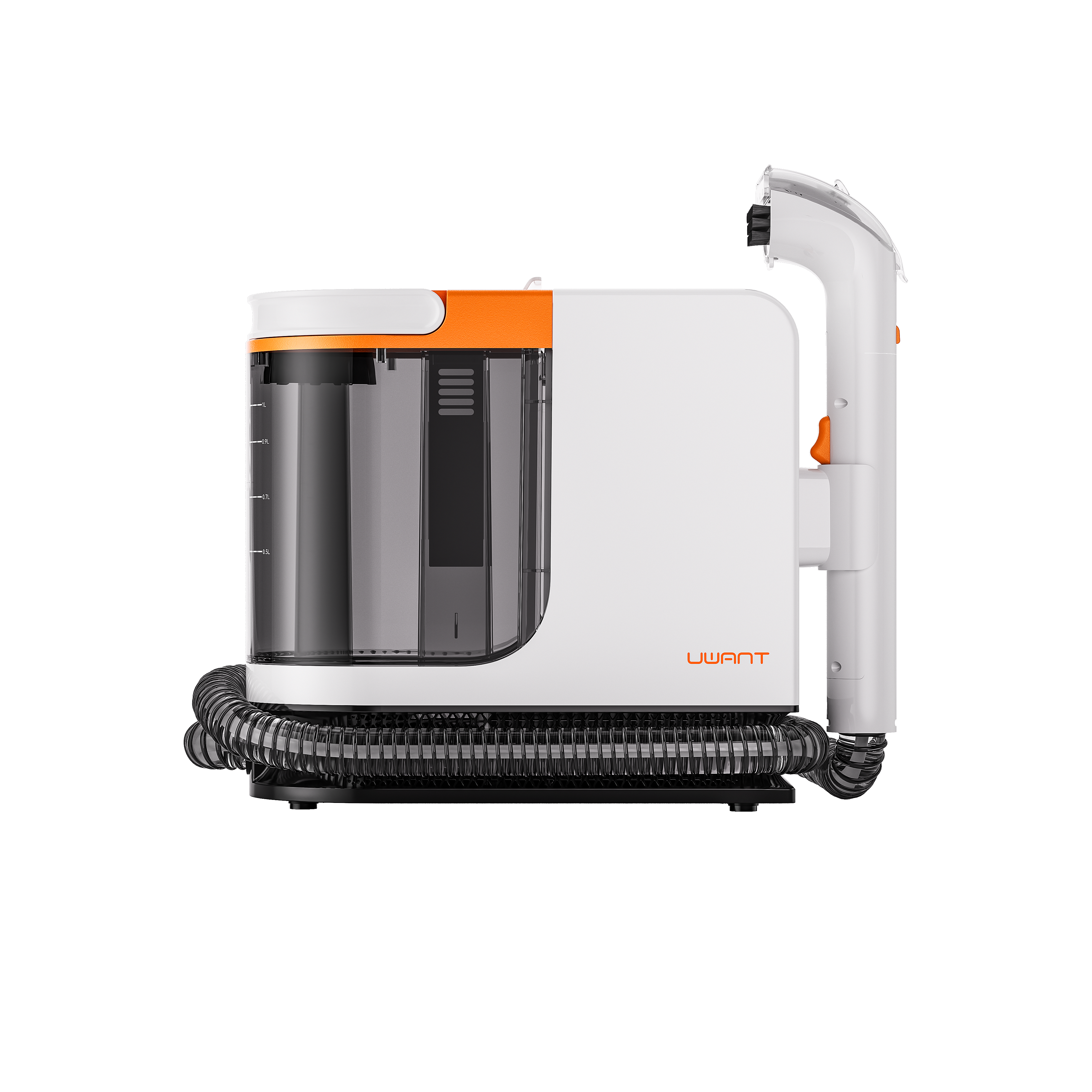 UWANT B300 Pro lightweight carpet cleaner with transparent water tank and flexible hose