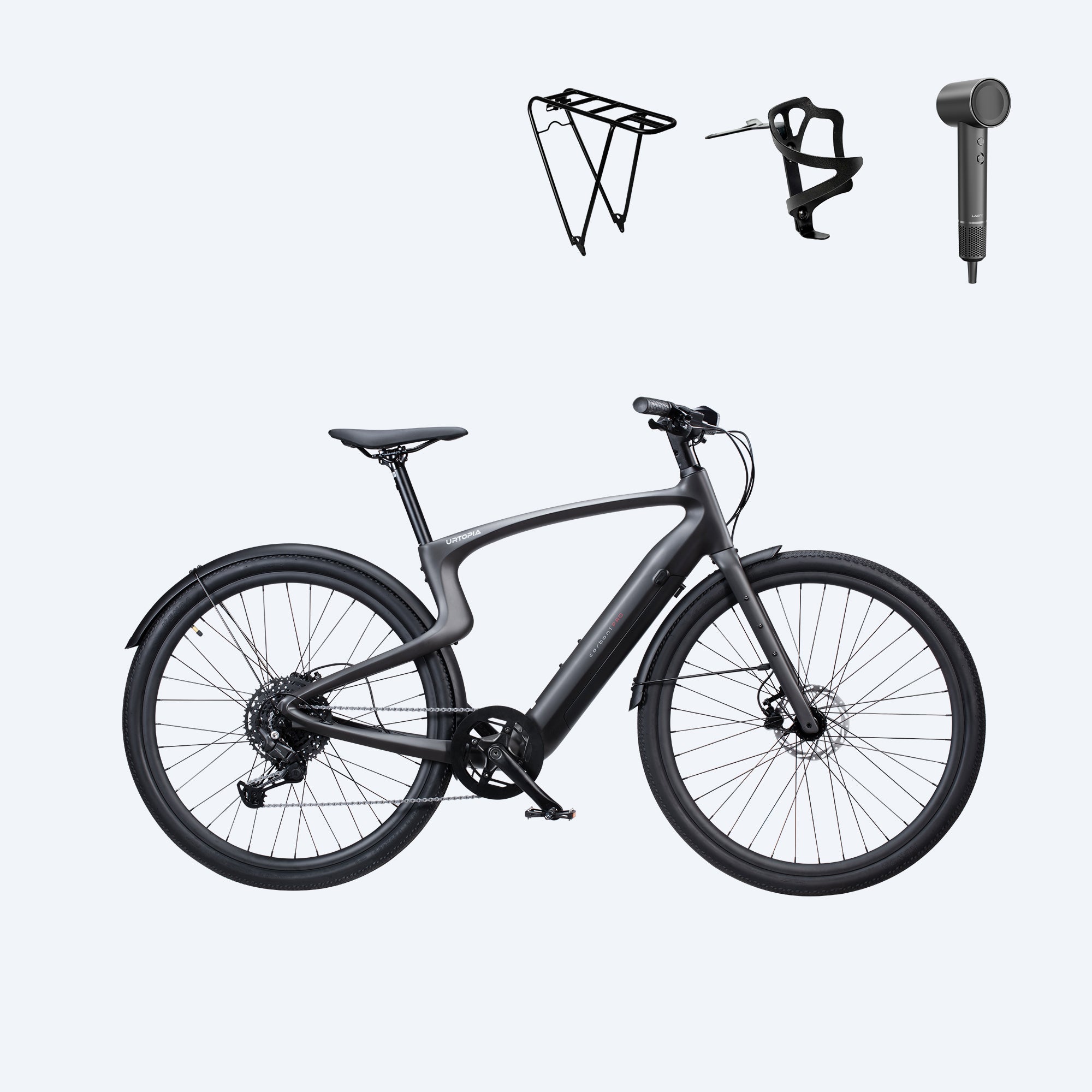 (79.99€ Werbegeschenk + 99 € Gepäckträger)Urtopia Carbon 1 Pro E-Bike – 10-Gang, Smartbar mit Sprachsteuerung, GPS, App & IoT