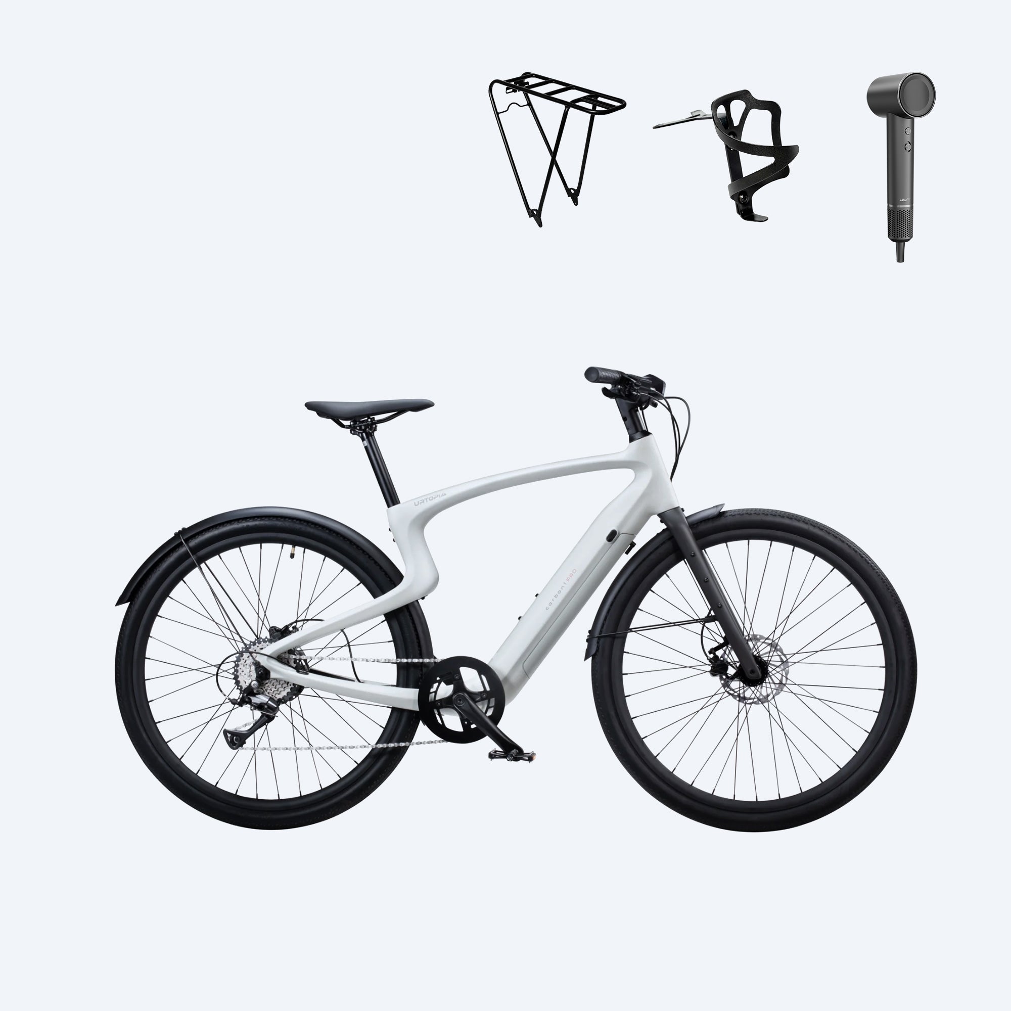(79.99€ Werbegeschenk + 99 € Gepäckträger)Urtopia Carbon 1 Pro E-Bike – 10-Gang, Smartbar mit Sprachsteuerung, GPS, App & IoT