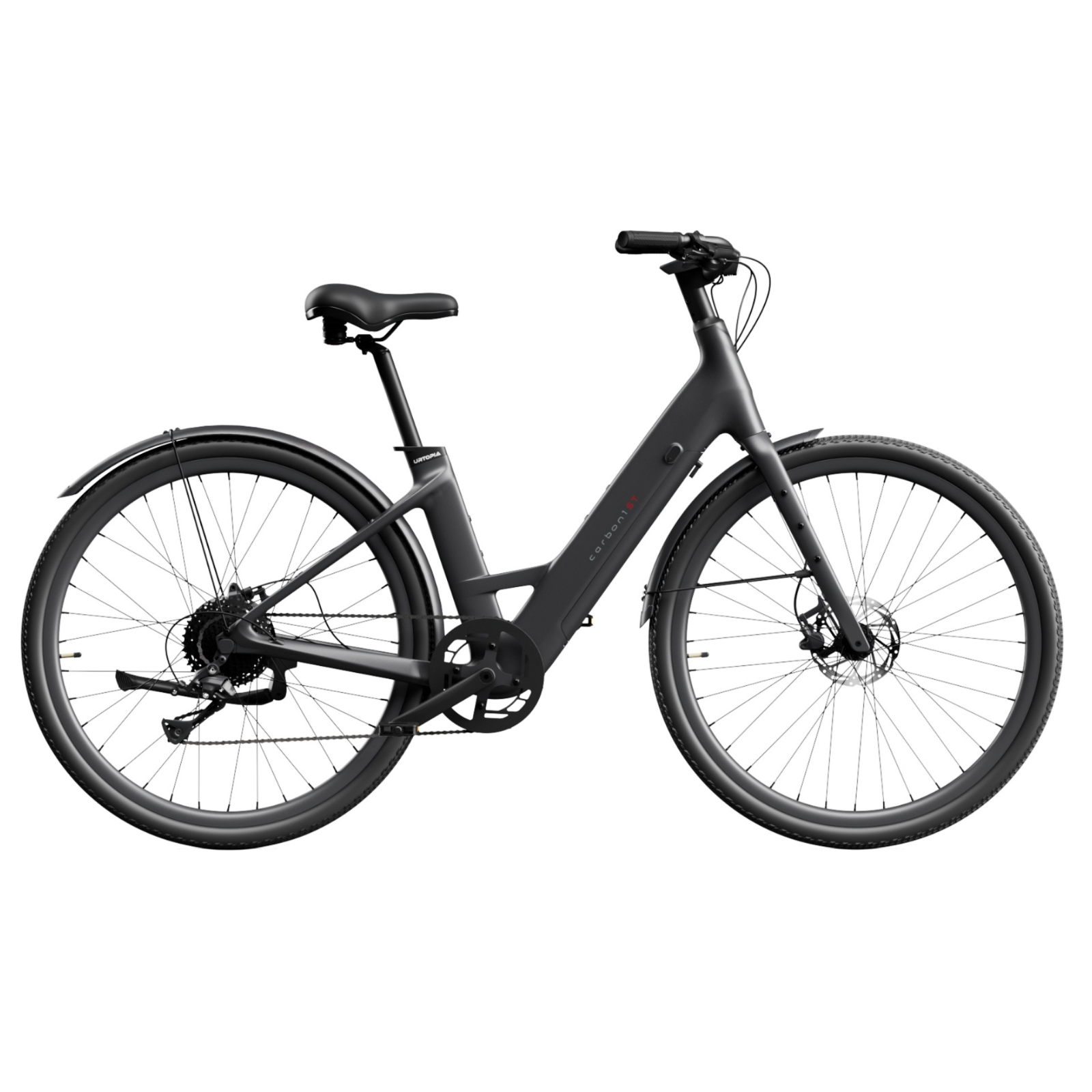 <tc>Urtopia</tc> <tc>Carbon 1</tc> Step-Thru: la bicicleta eléctrica de carbono inteligente para una movilidad cómoda.