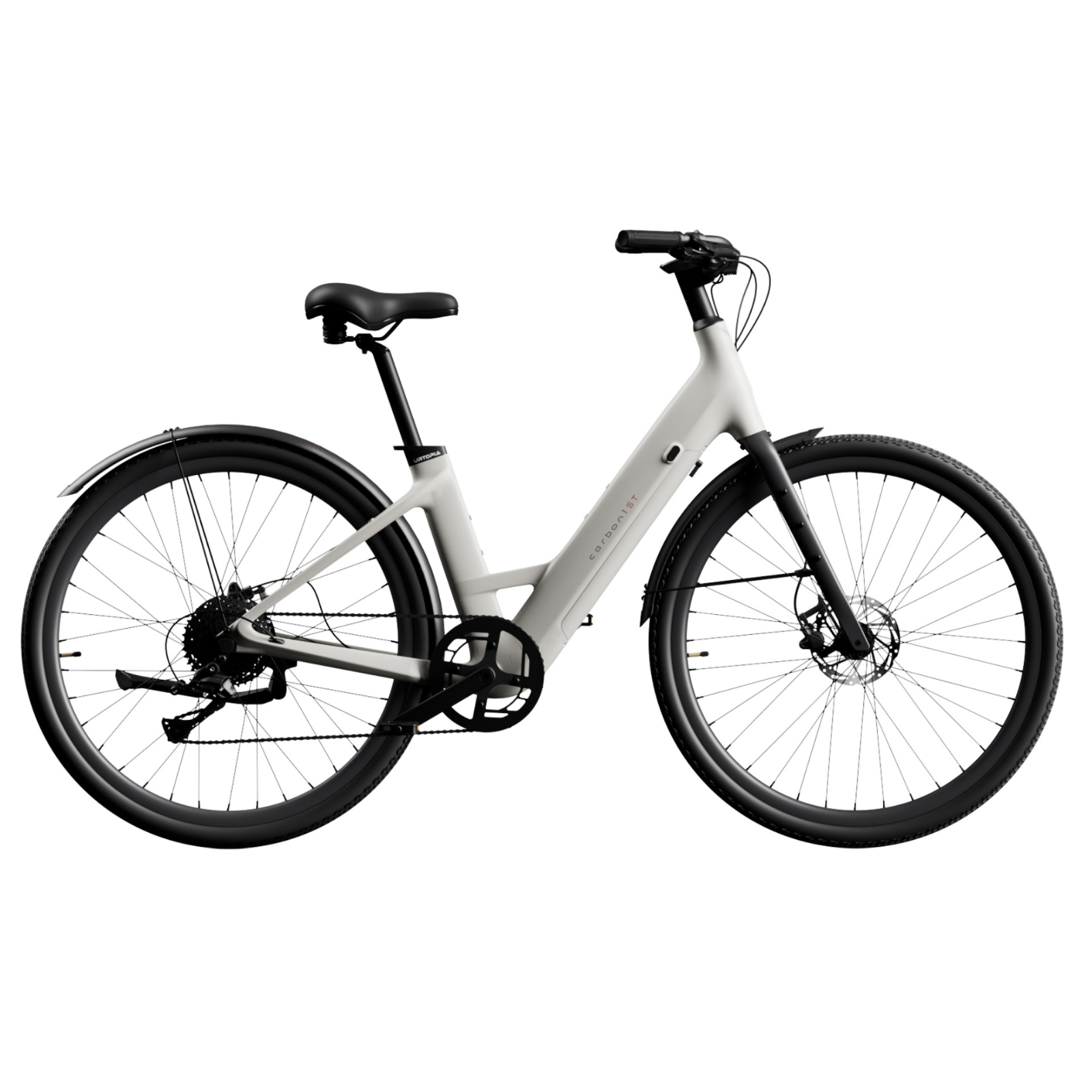<tc>Urtopia</tc> <tc>Carbon 1</tc> Step-Thru: la bicicleta eléctrica de carbono inteligente para una movilidad cómoda.