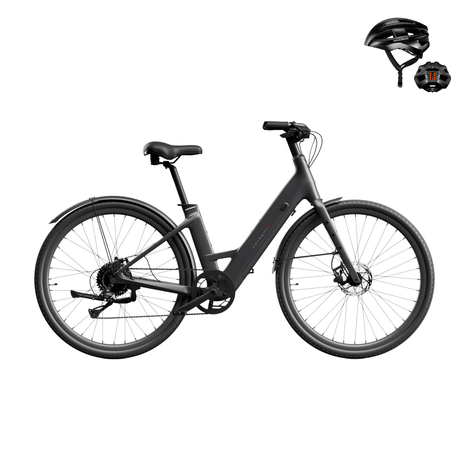 (Bonus gratuit :) 49,99 €) <tc>Urtopia</tc> <tc>Carbon 1</tc> Step-Thru – Le vélo électrique intelligent en carbone pour une mobilité confortable