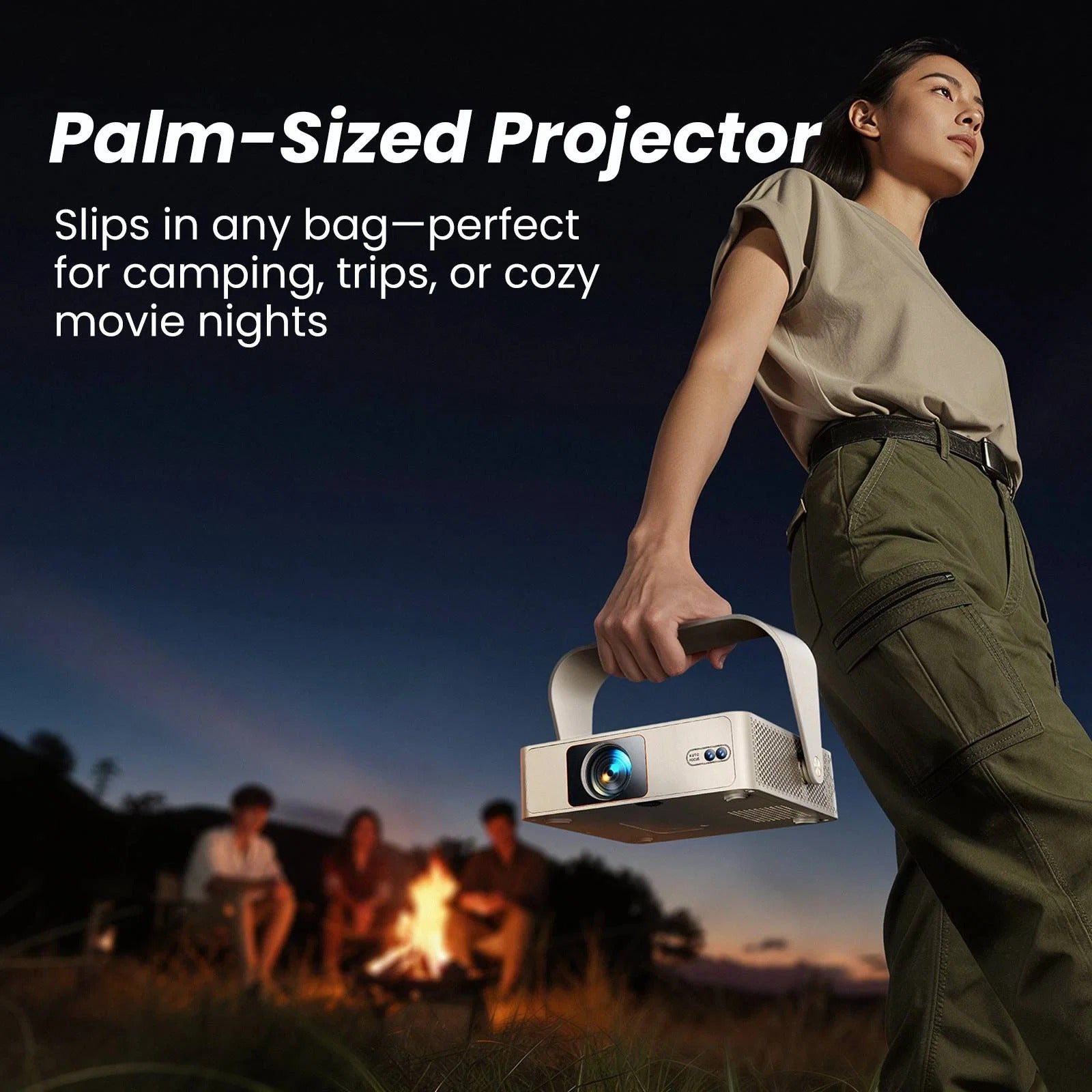 Yaber L1 Pro Tragbarer Projektor – Natives 1080P, 330° Drehung & 8W-Lautsprecher
