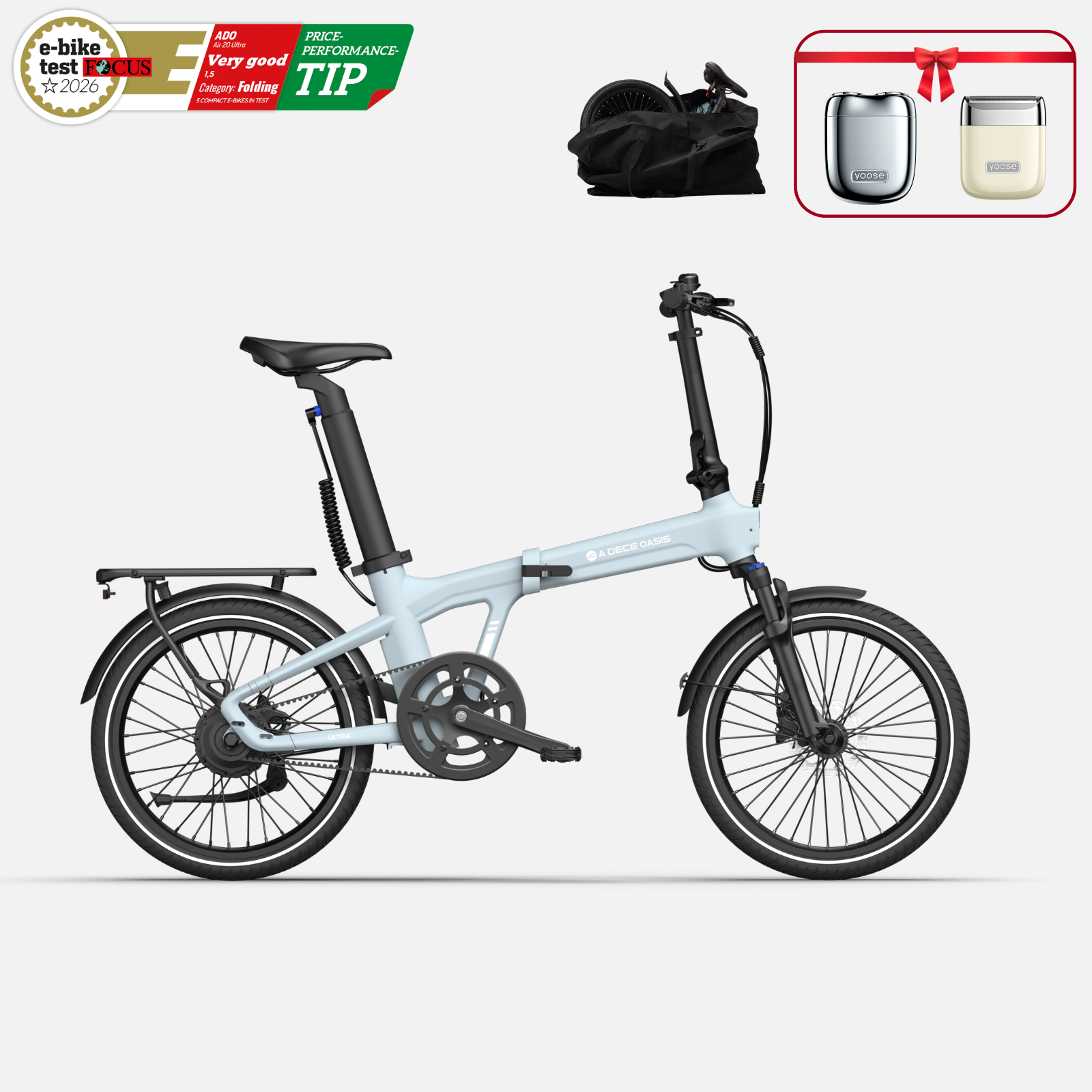 (Gratiszugabe: 159,98 €) ADO Air 20 Ultra (2026) – Faltbares E-Bike, leicht & ideal für Pendler