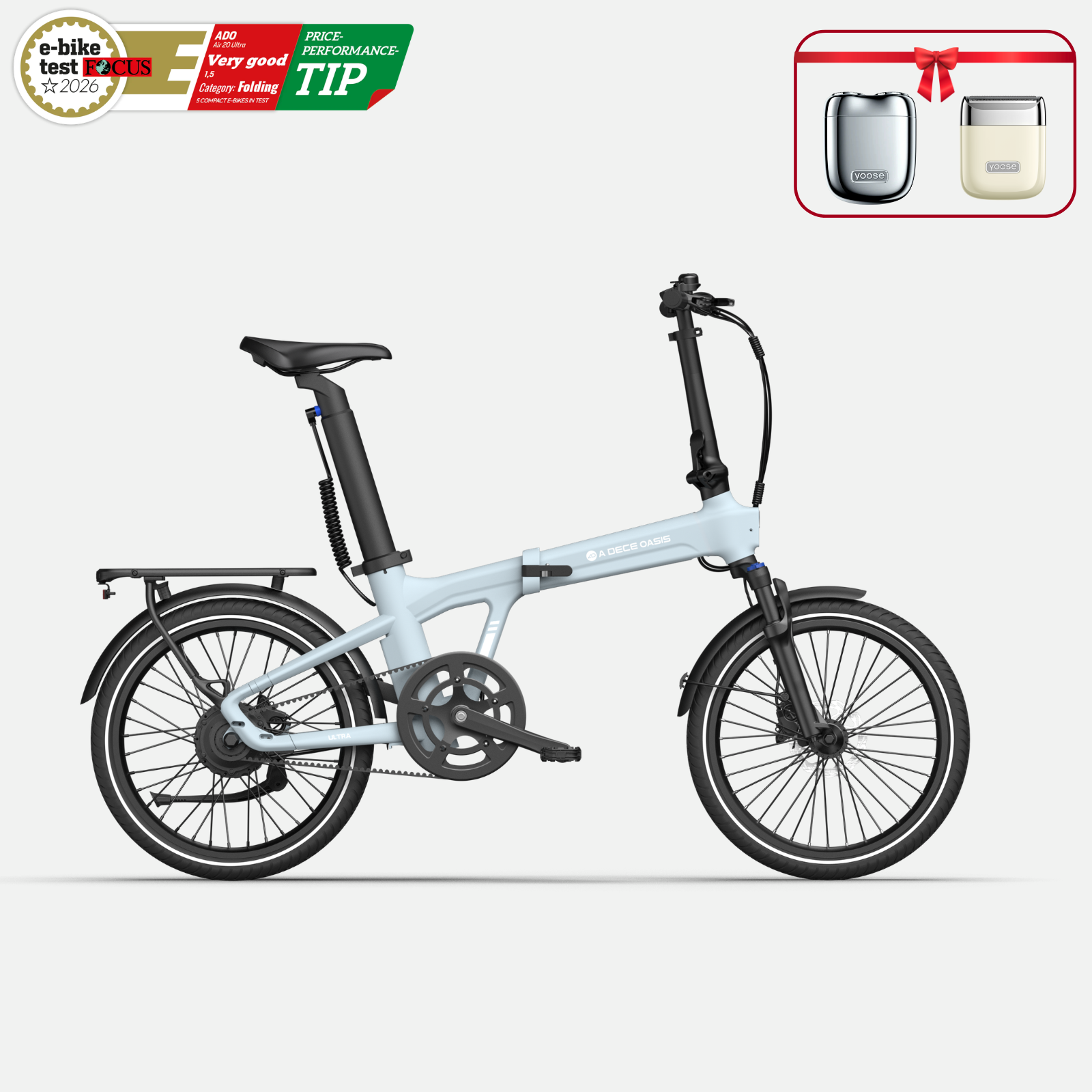 (Gratiszugabe: 69.99 €) ADO Air 20 Ultra (2026) – Faltbares E-Bike, leicht & ideal für Pendler