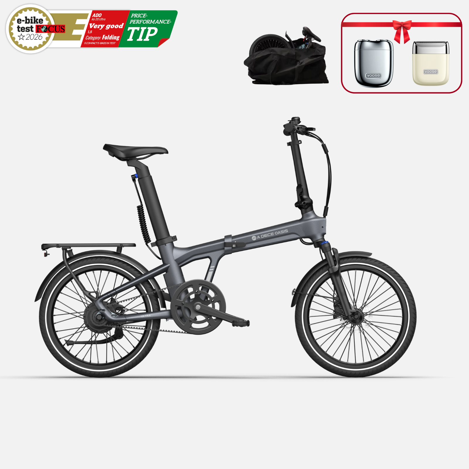 (Gratis bonus:) 159,98 €) ADO Air 20 Ultra (2026) – Opvouwbare e-bike, lichtgewicht &  ideaal voor forenzen