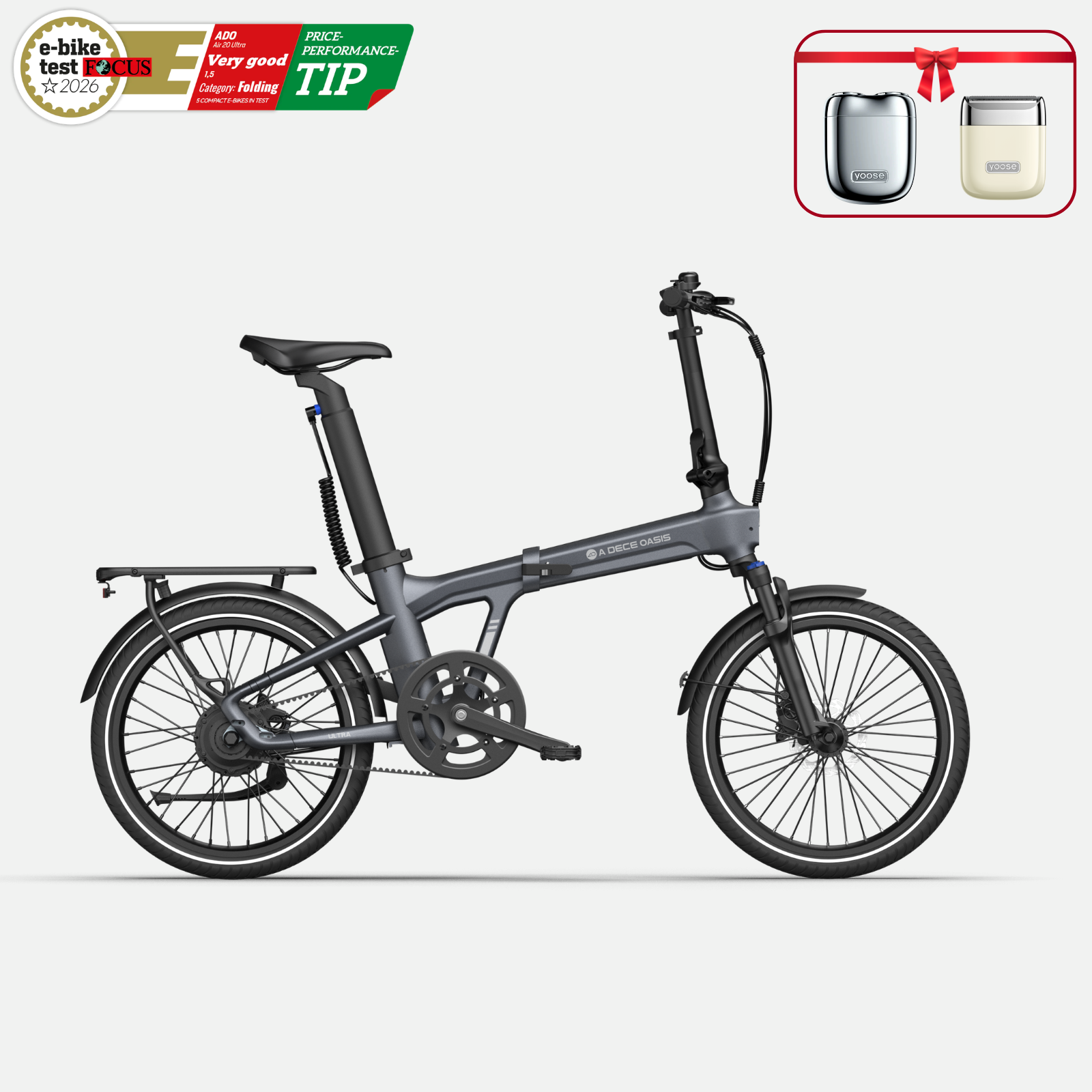 (Gratiszugabe: 69.99 €) ADO Air 20 Ultra (2026) – Faltbares E-Bike, leicht & ideal für Pendler