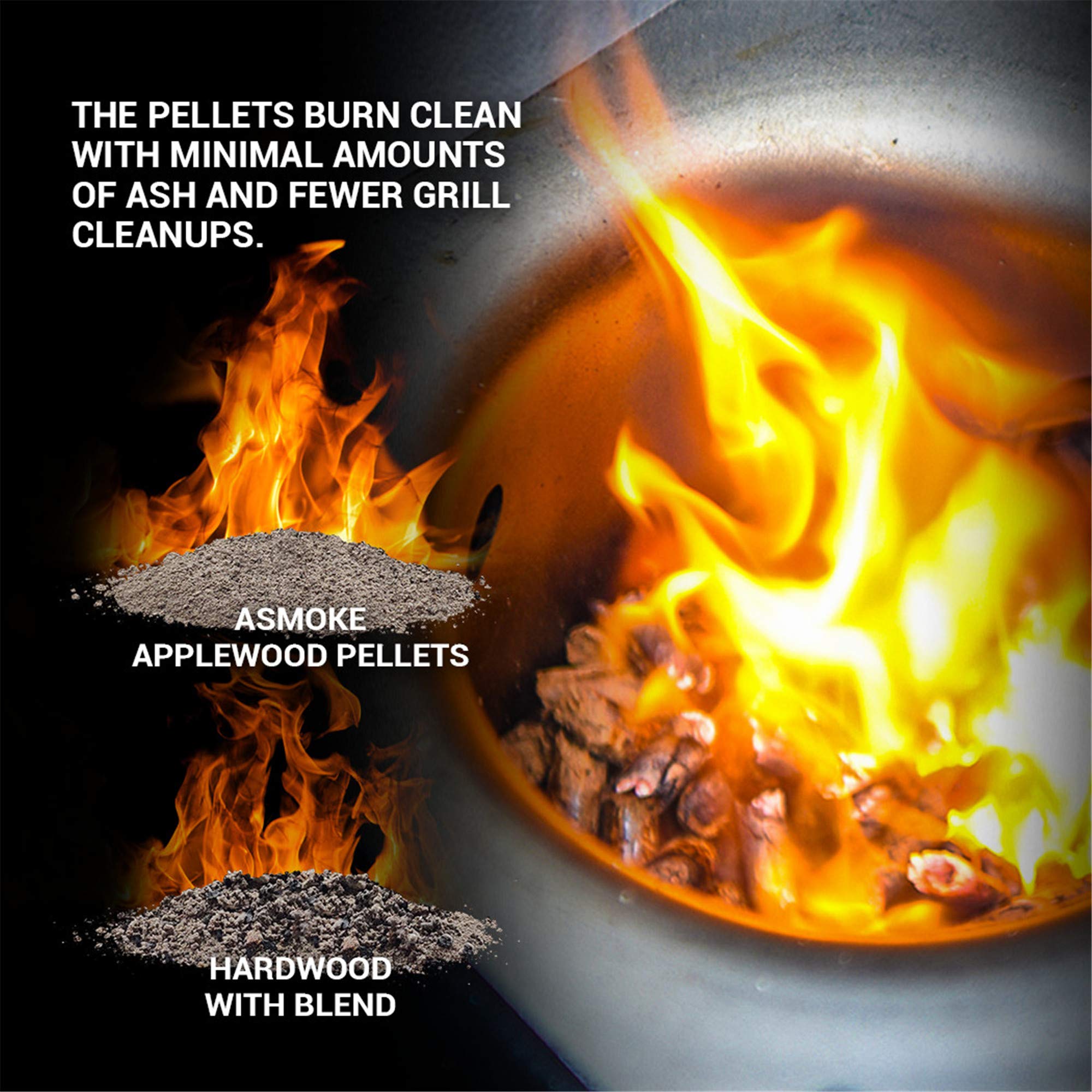 ASMOKE Pellet di legno di melo al 100% - Aroma naturale di affumicatura per grill & affumicatore